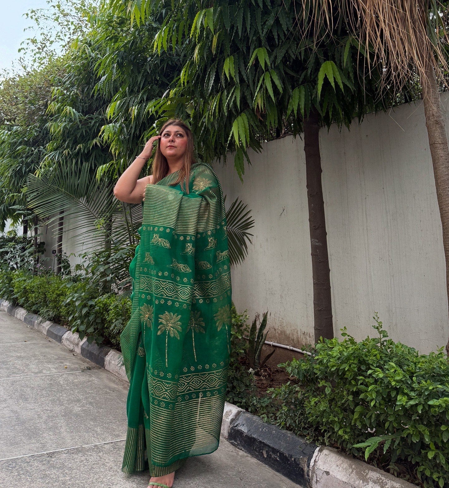 Tiger & Tree Organza Saree