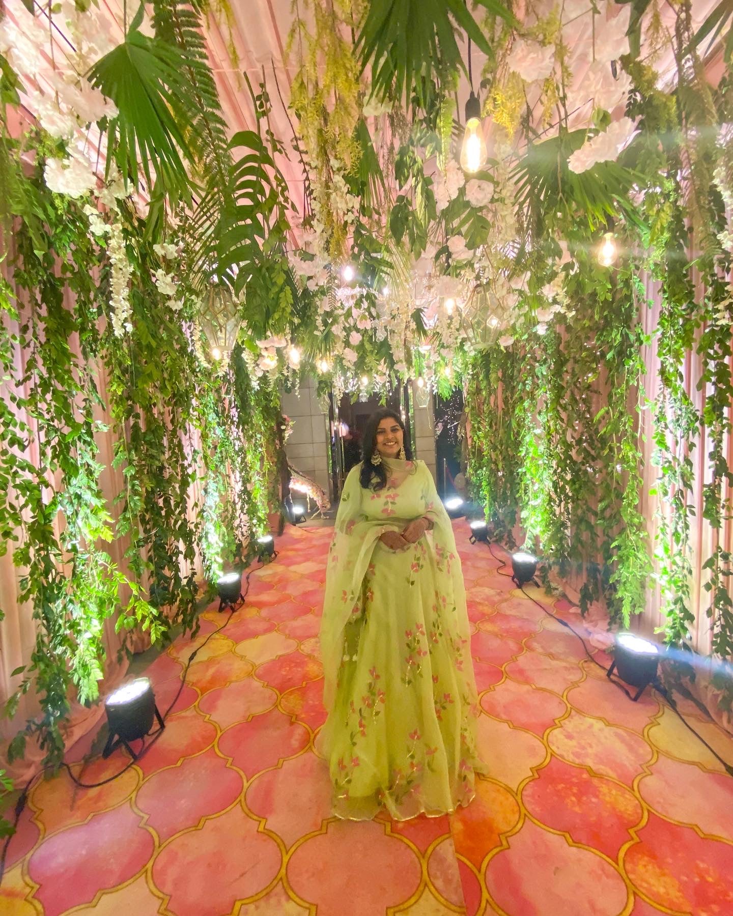 Bougainvilleas Organza Lehenga