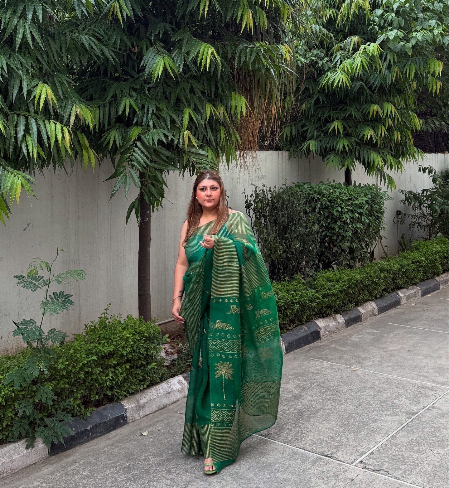 Tiger & Tree Organza Saree