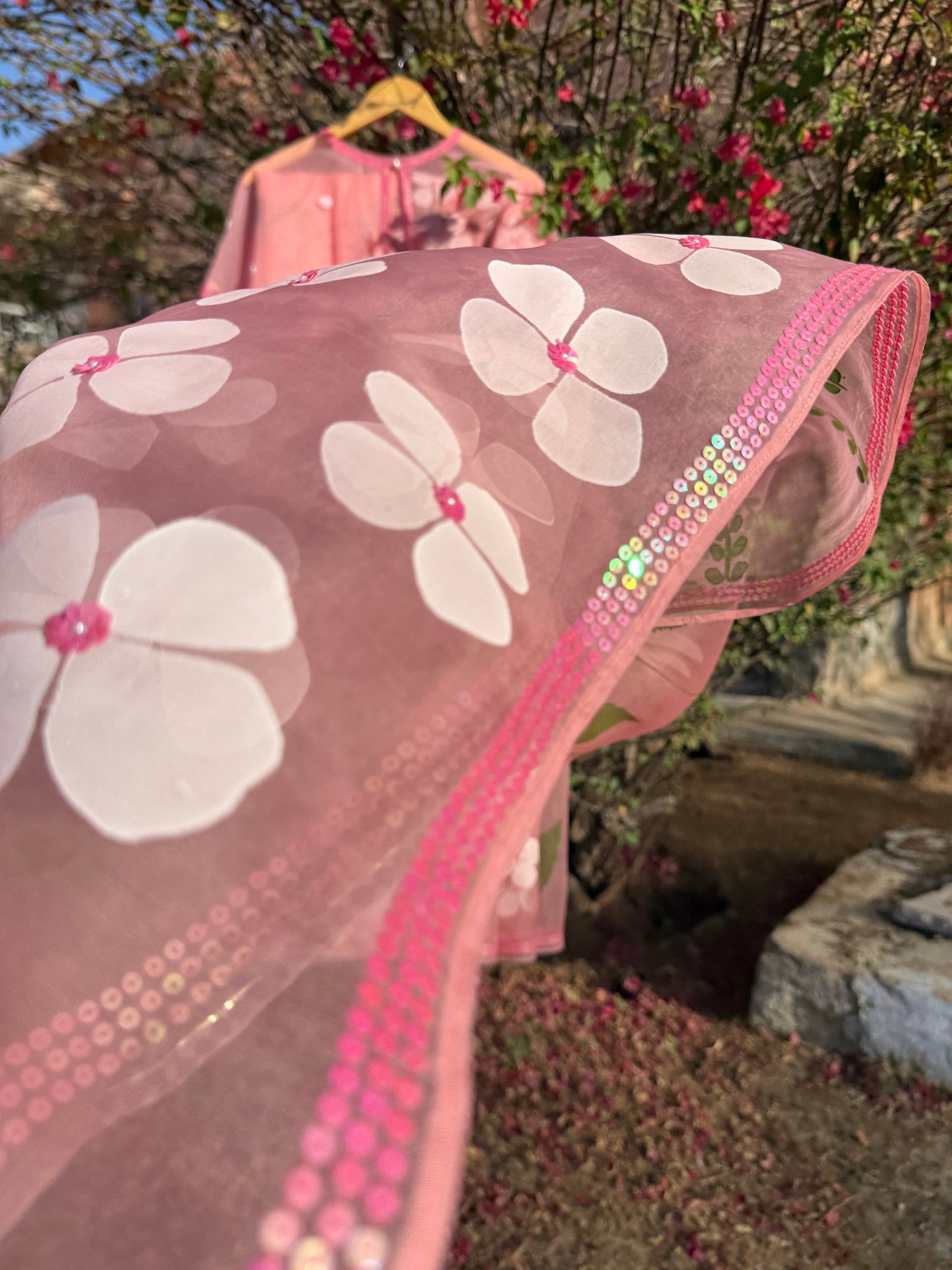 Multi Floral Organza Saree