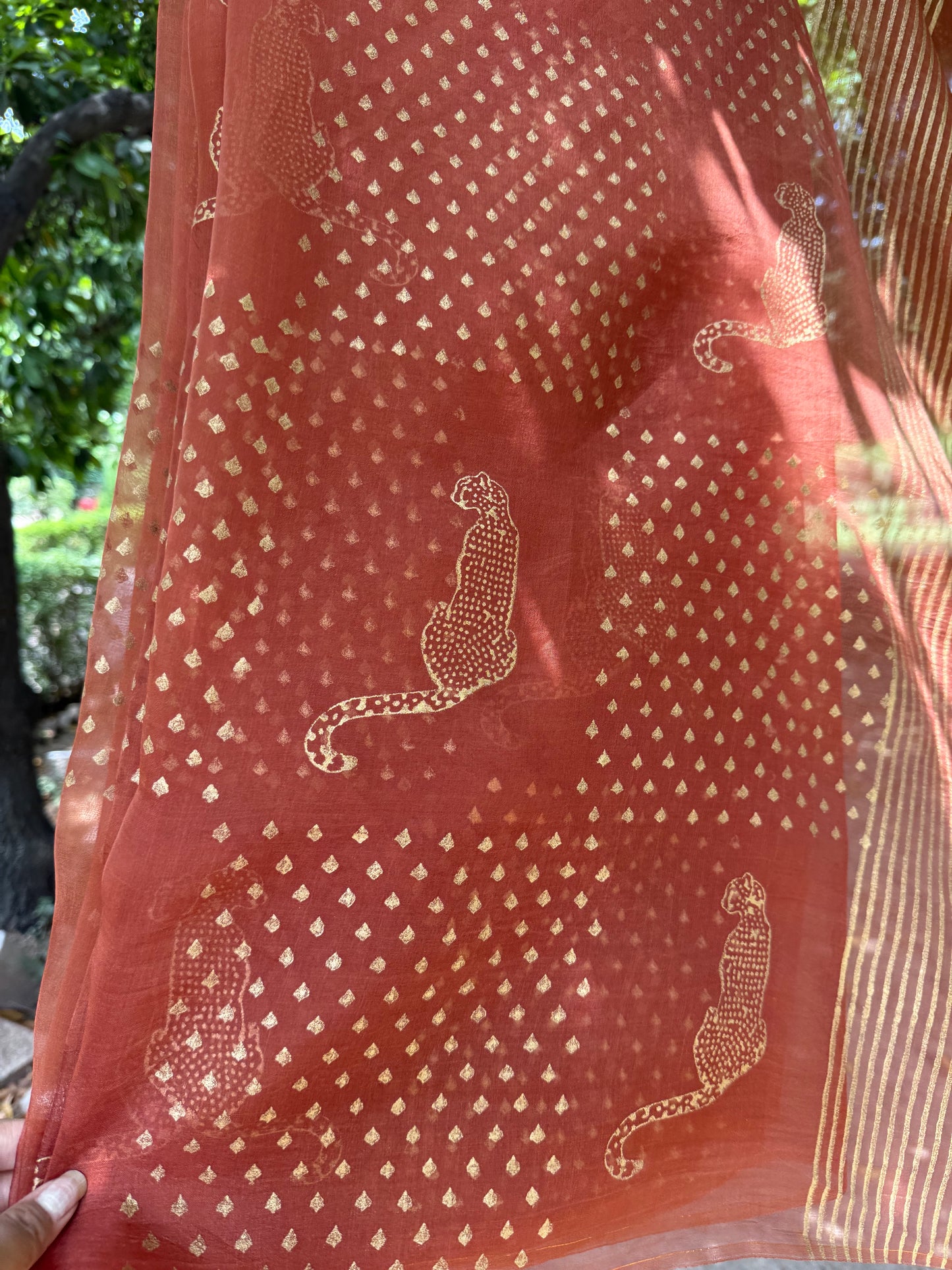 Leopard Organza Saree