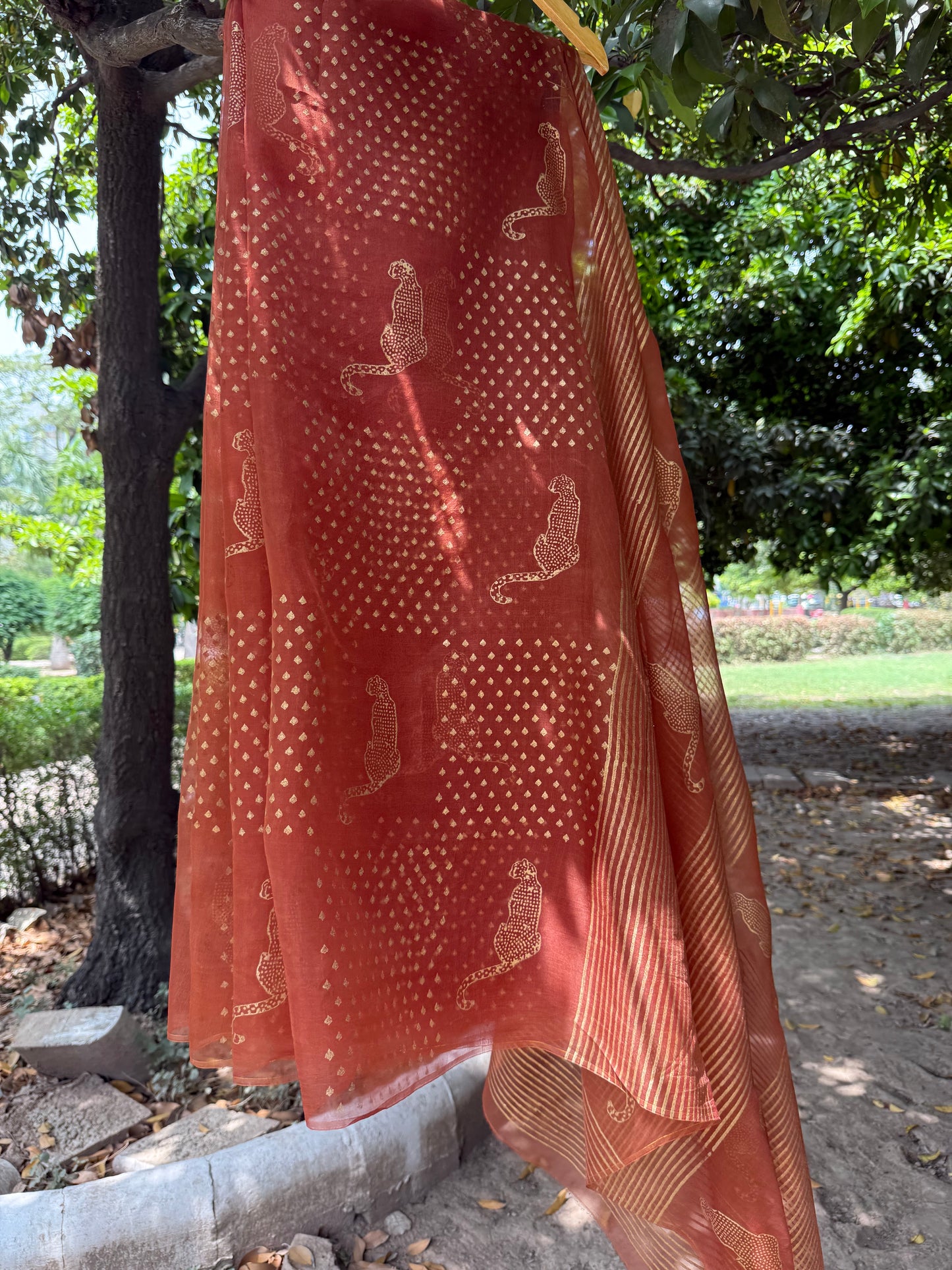 Leopard Organza Saree