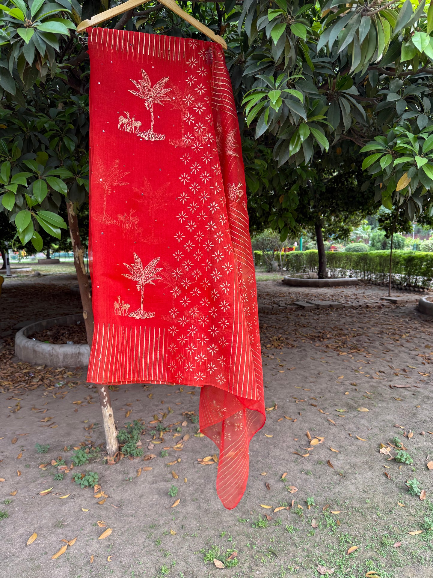Deer & Tree Organza Saree