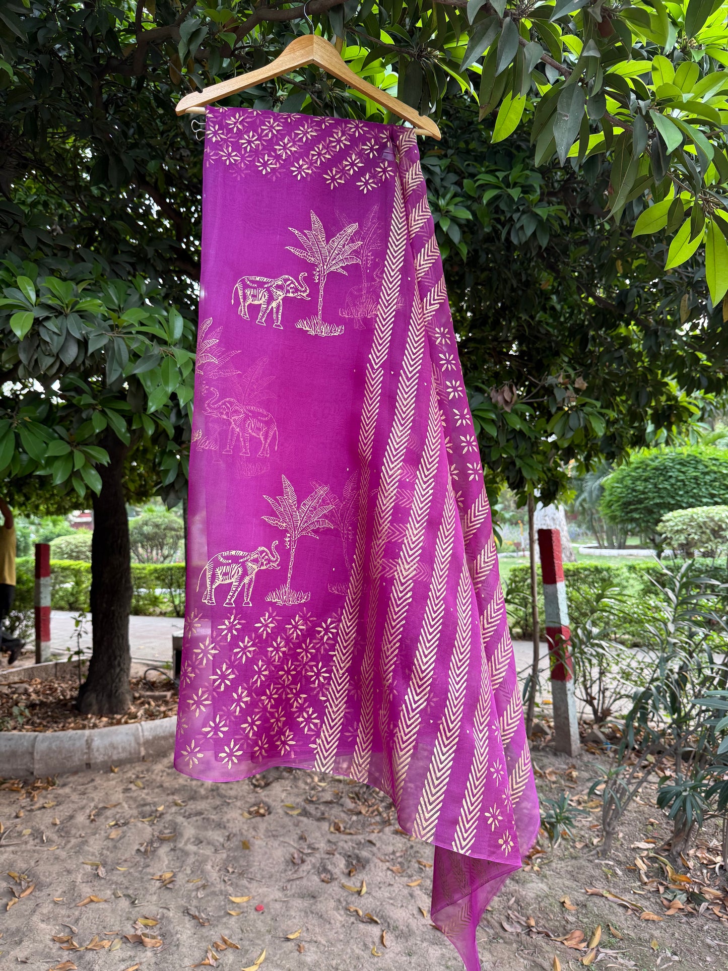 Elephant & Tree Organza Saree