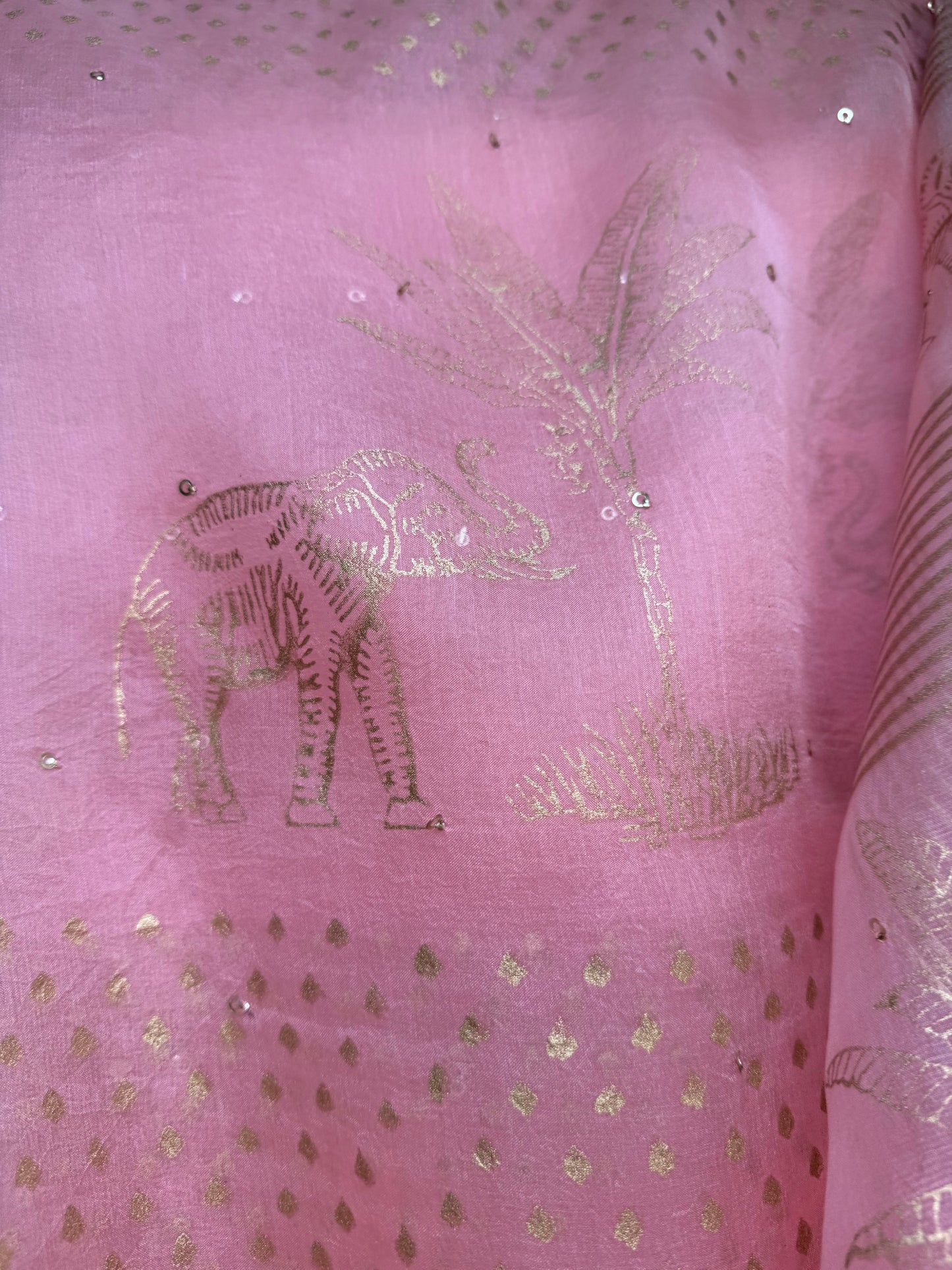 Elephant & Tree Organza Saree