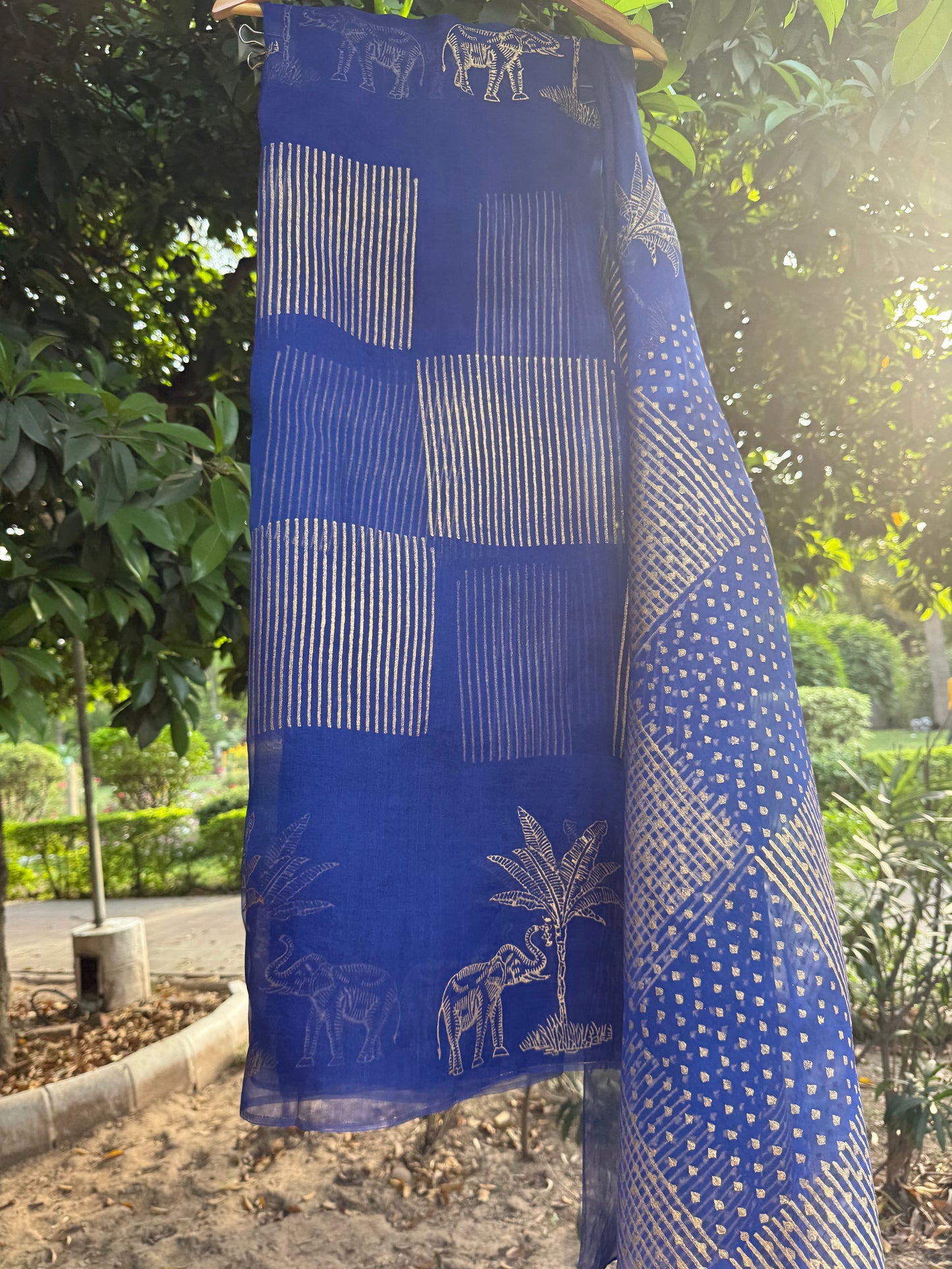 Elephant & Tree Organza Saree