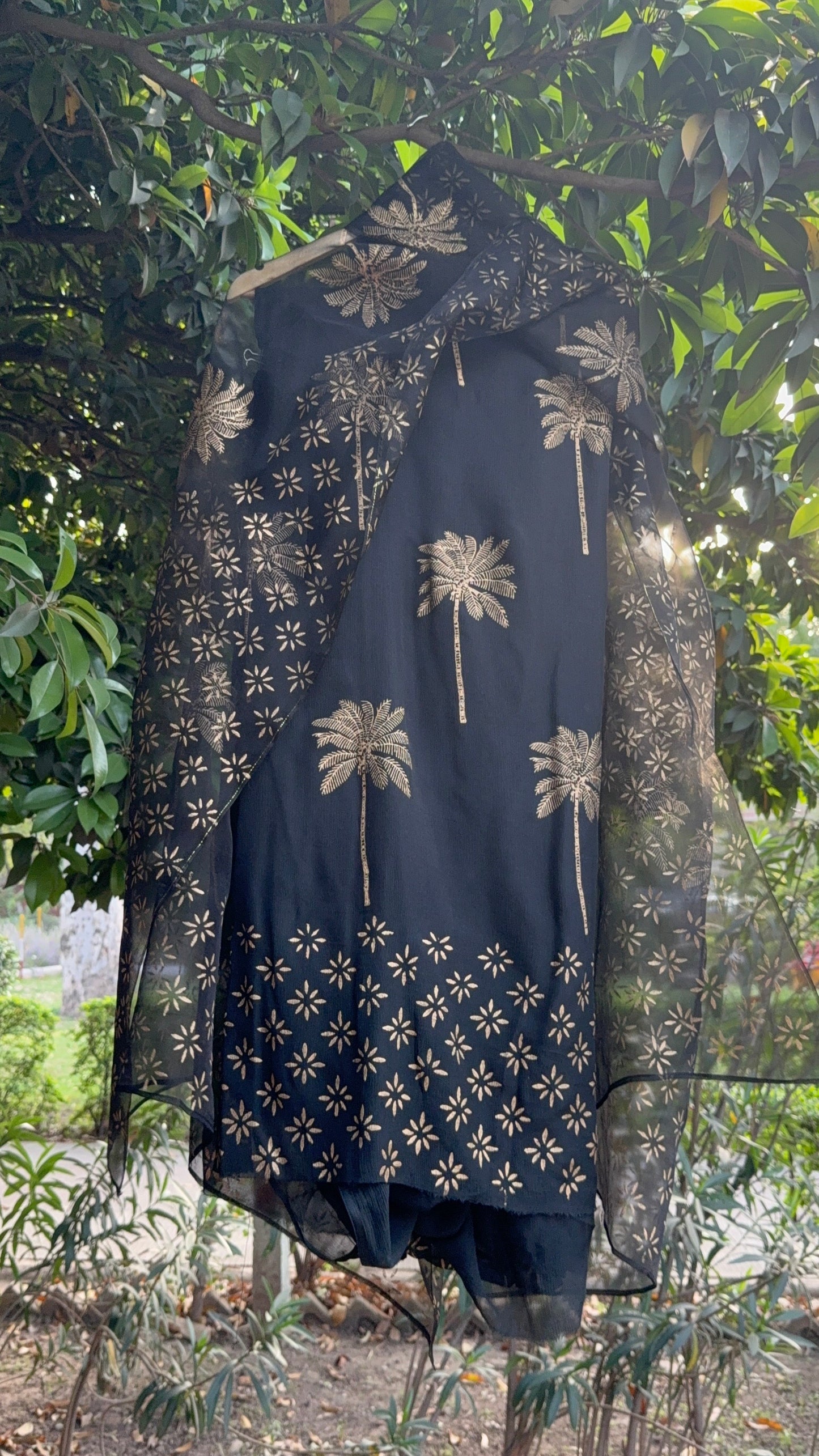 Palm Tree Chiffon Suit