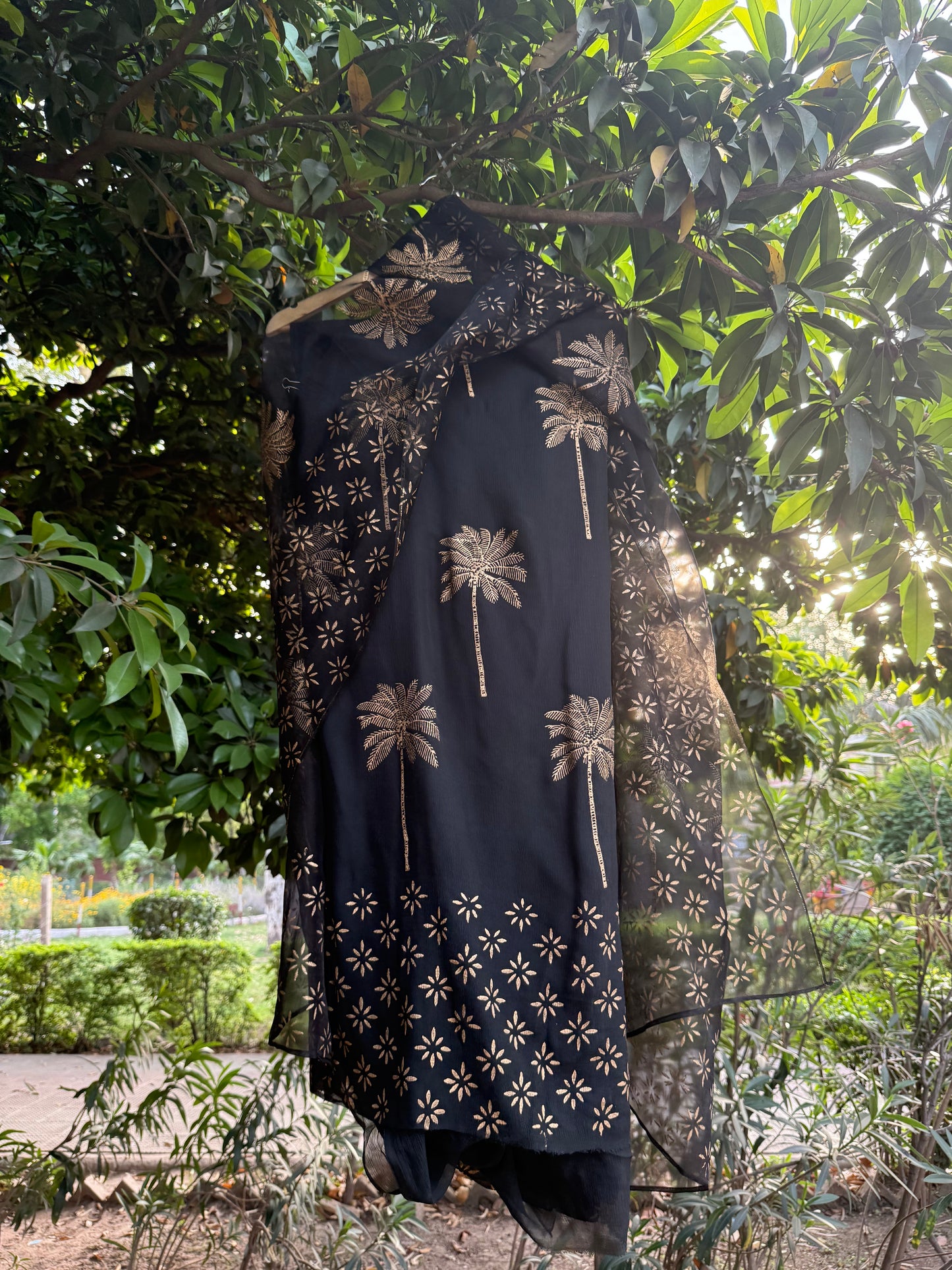 Palm Tree Chiffon Suit