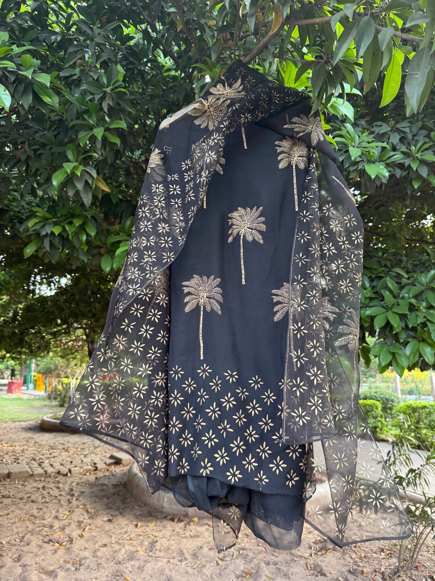 Palm Tree Chiffon Suit