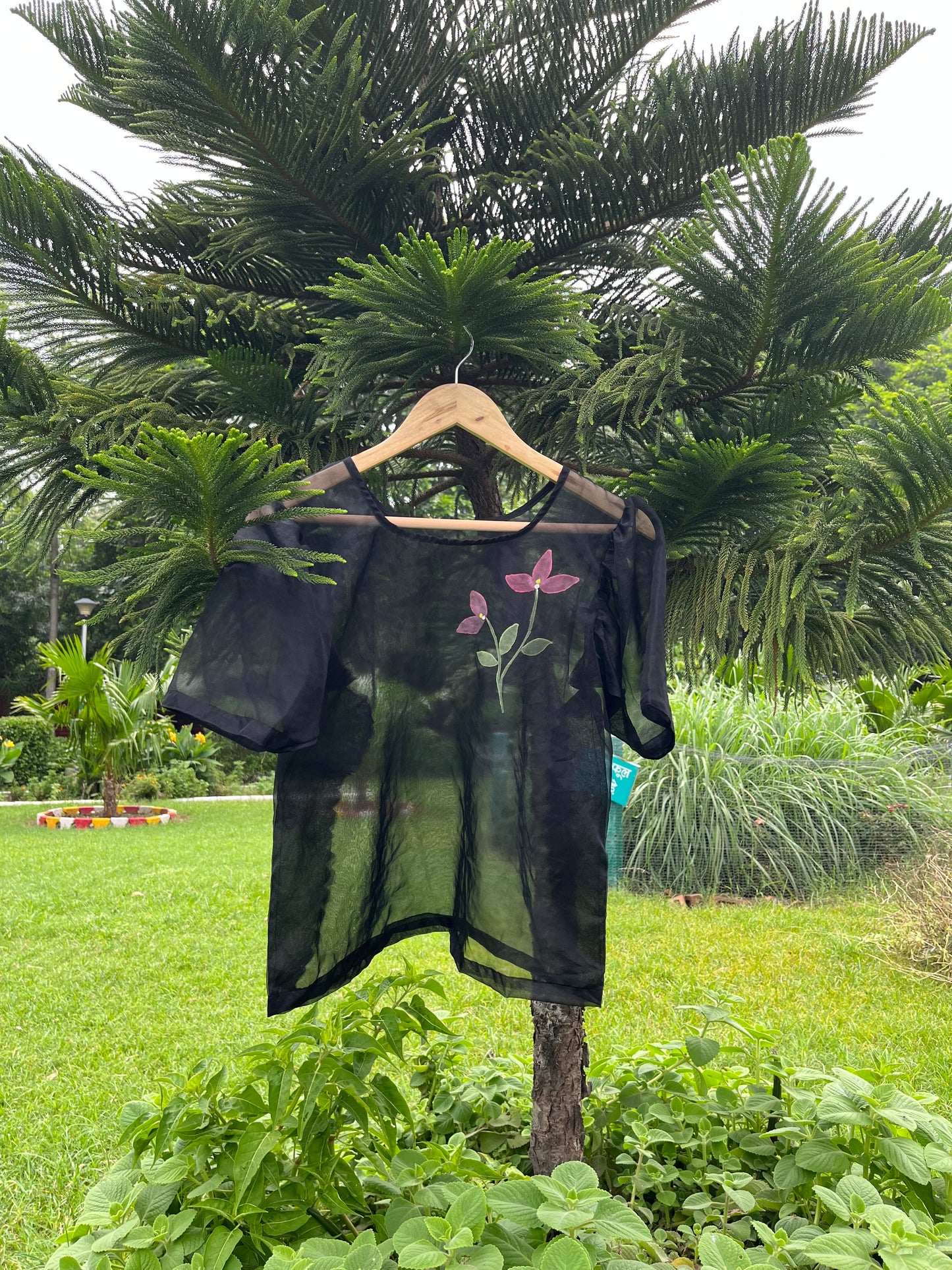 Bougainvillea Organza Top