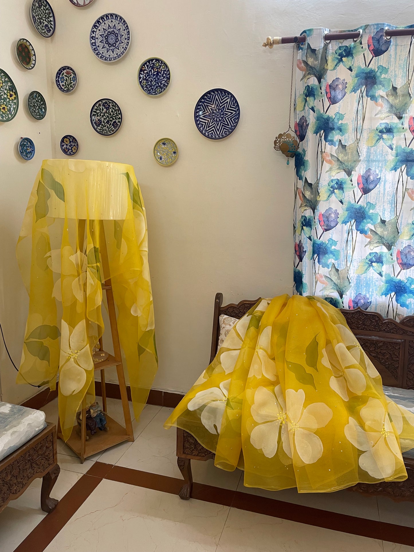 Big Hibiscus Organza Lehenga