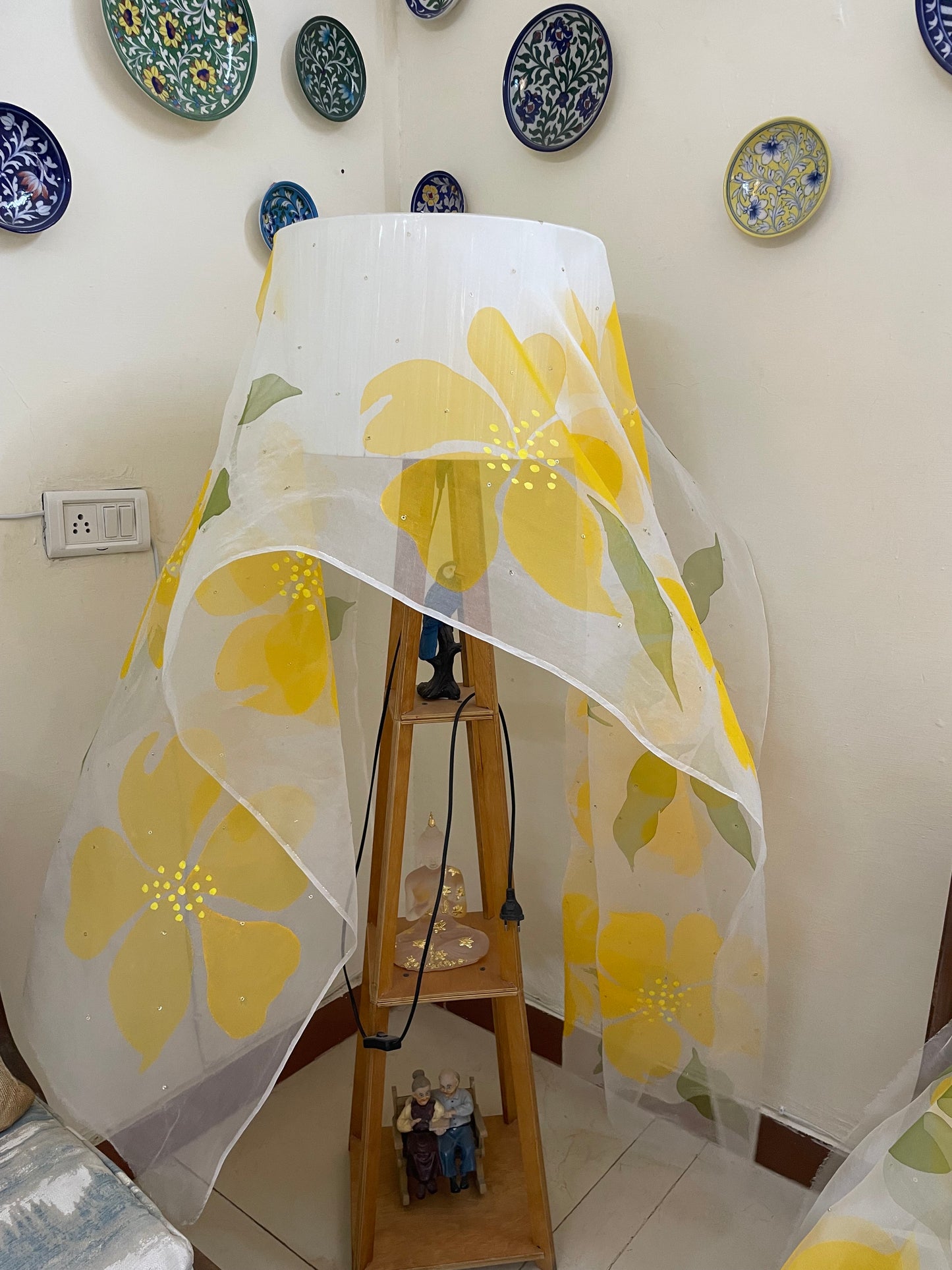 Big Hibiscus Organza Lehenga