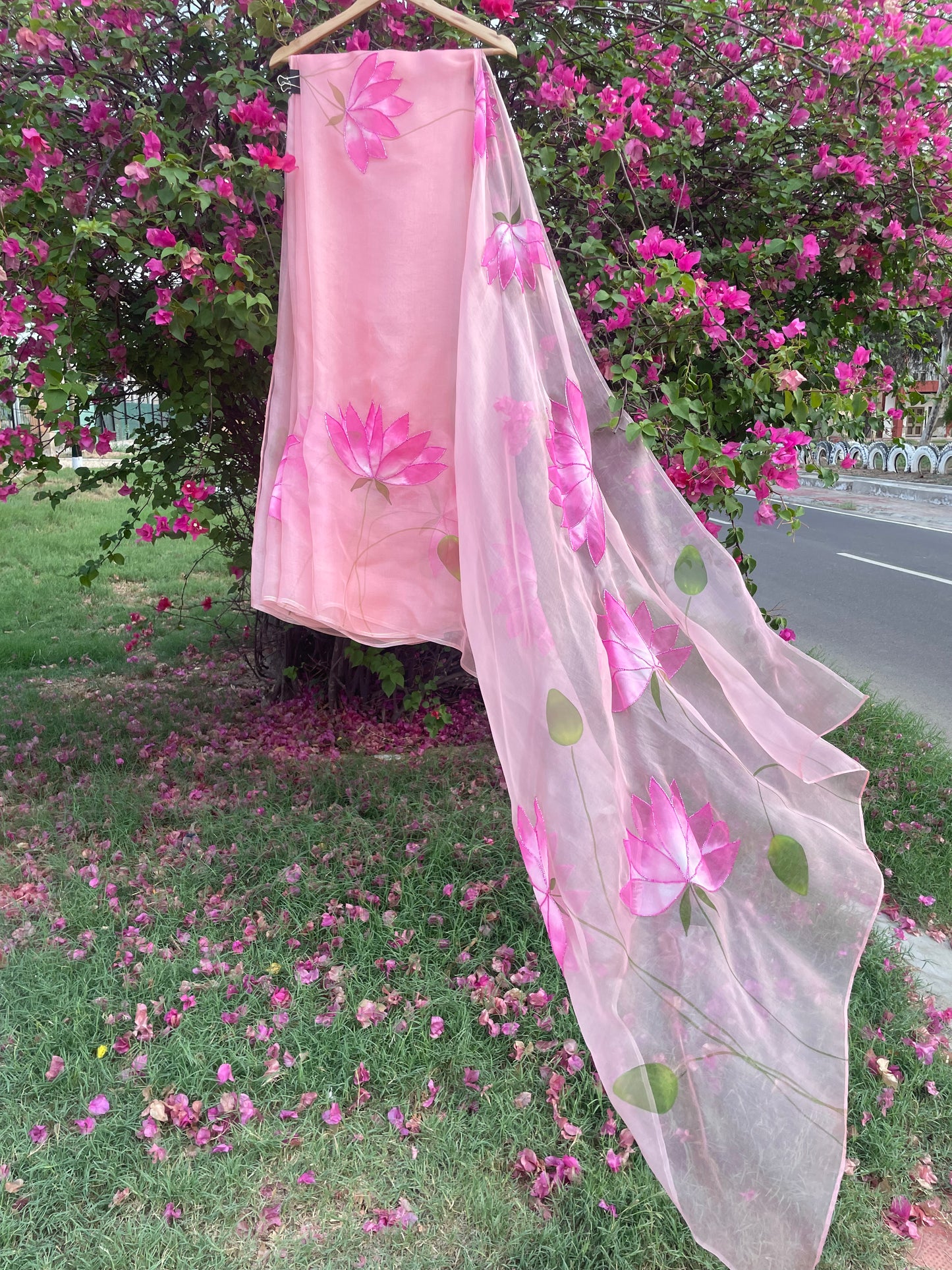Lotus Orgaza Saree