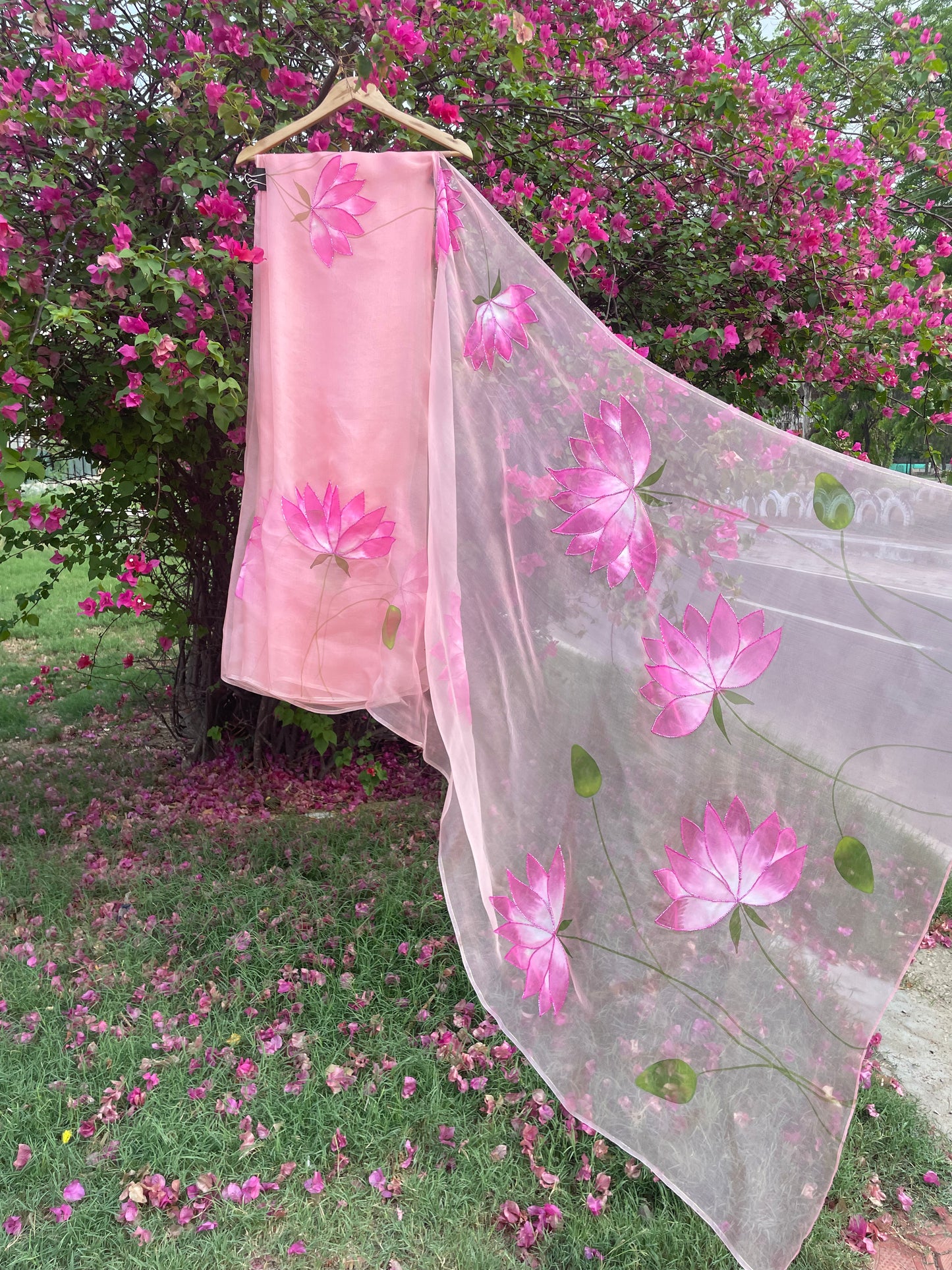 Lotus Orgaza Saree