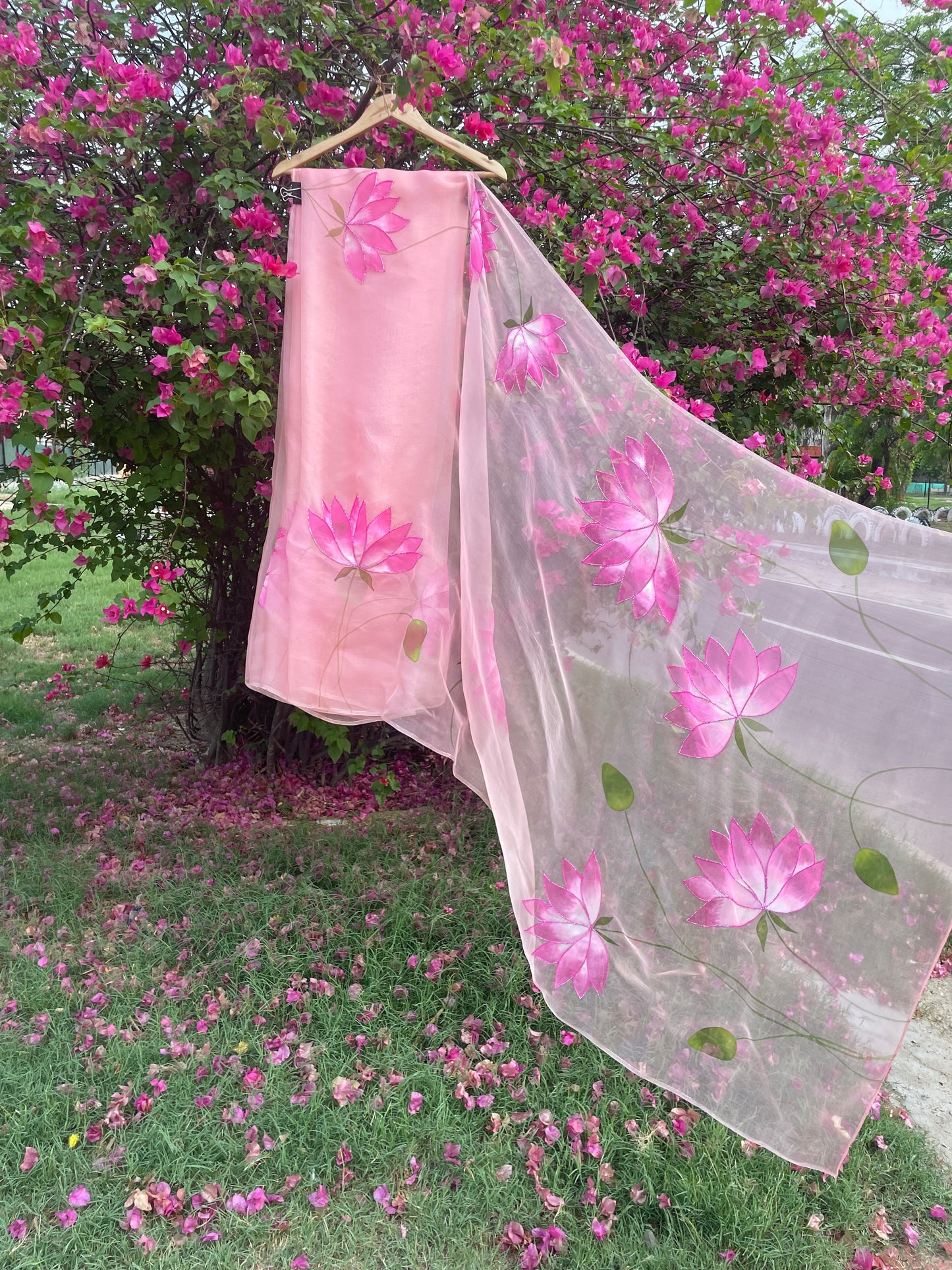 Lotus Orgaza Saree