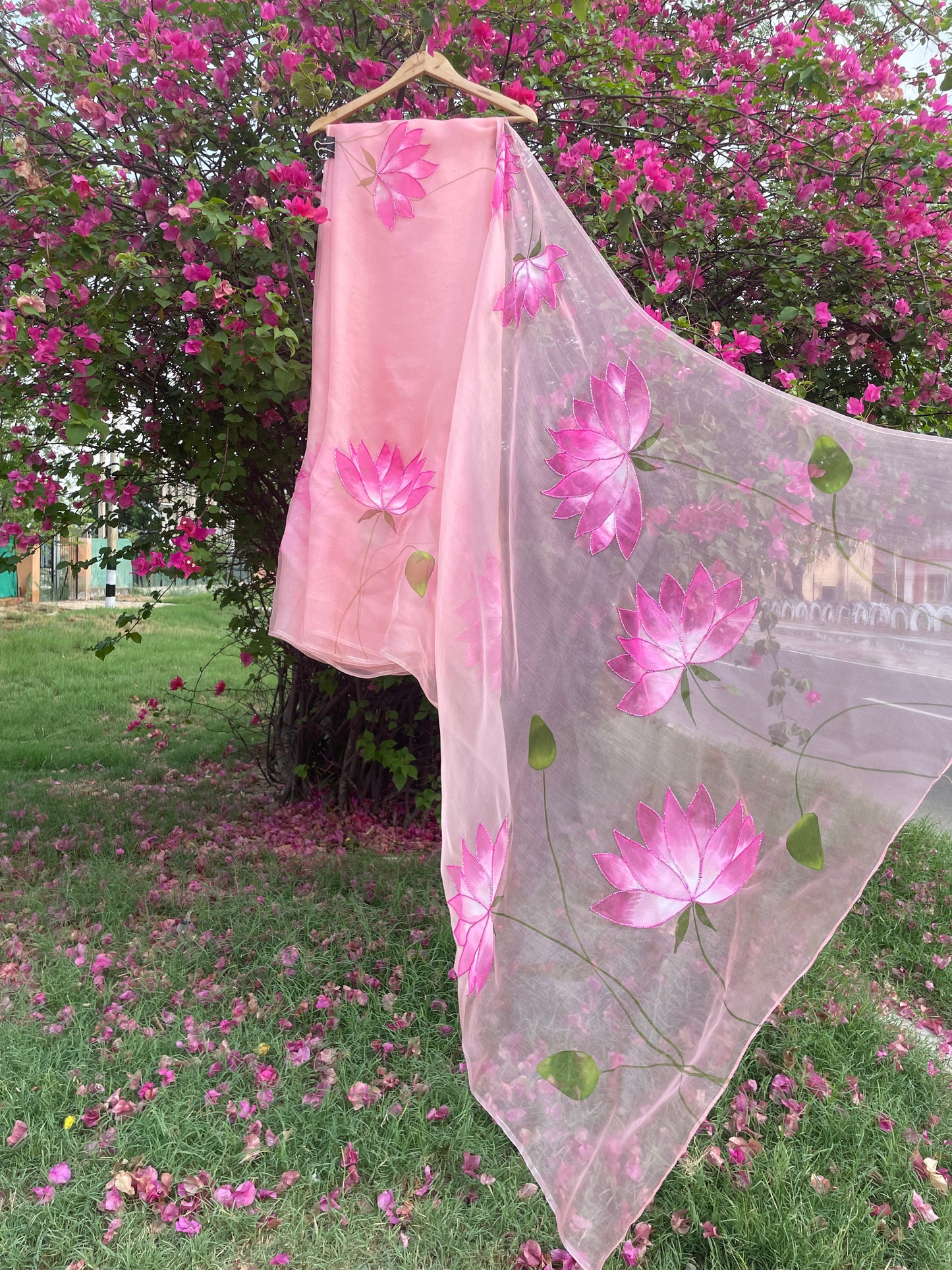 Lotus Orgaza Saree