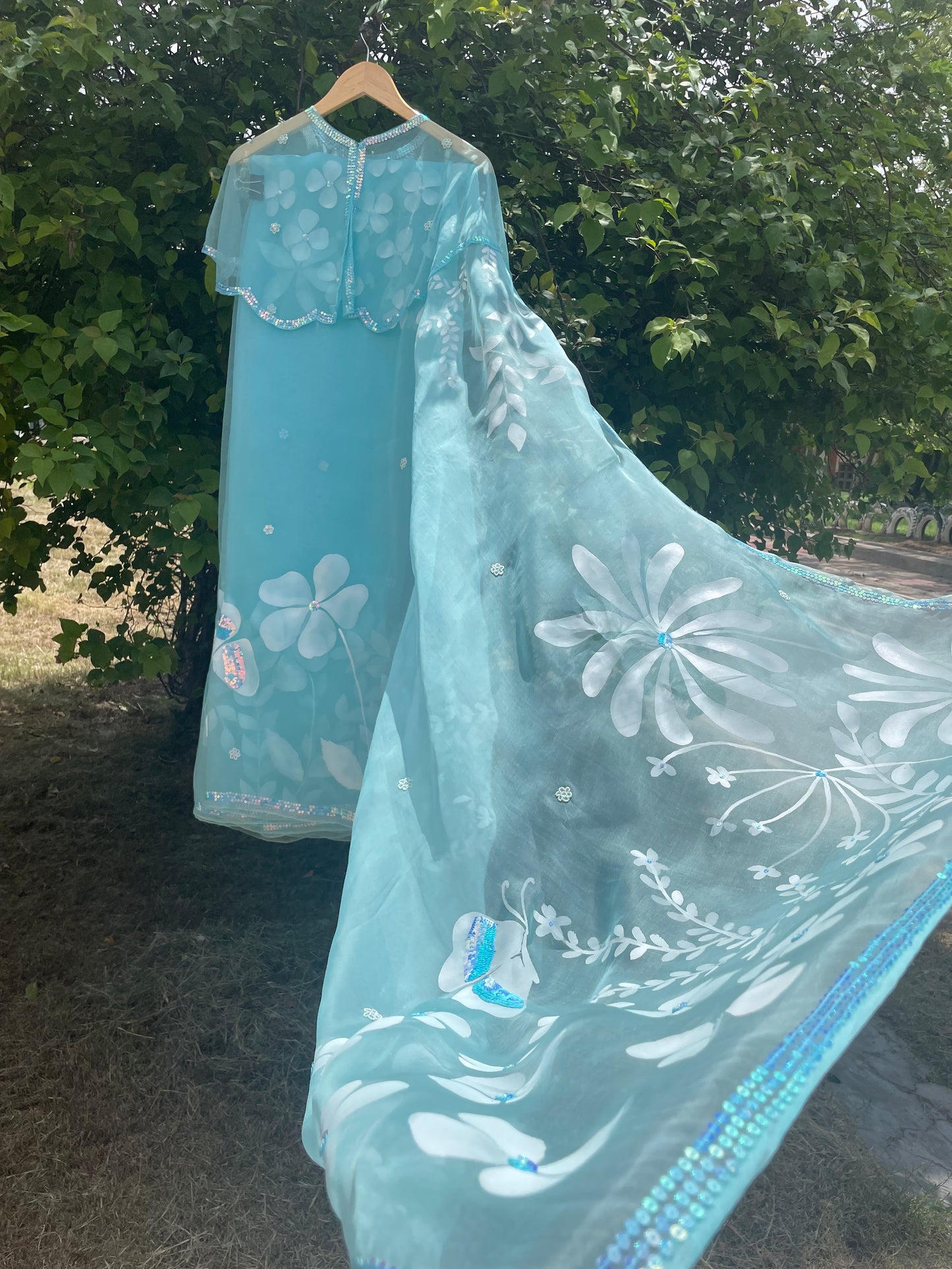 Multi Floral Organza Saree