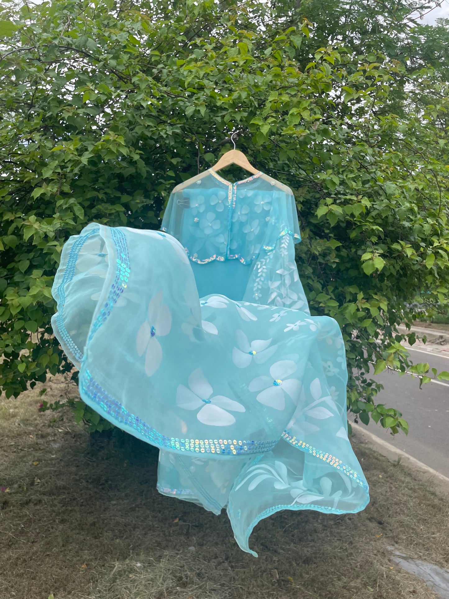 Multi Floral Organza Saree