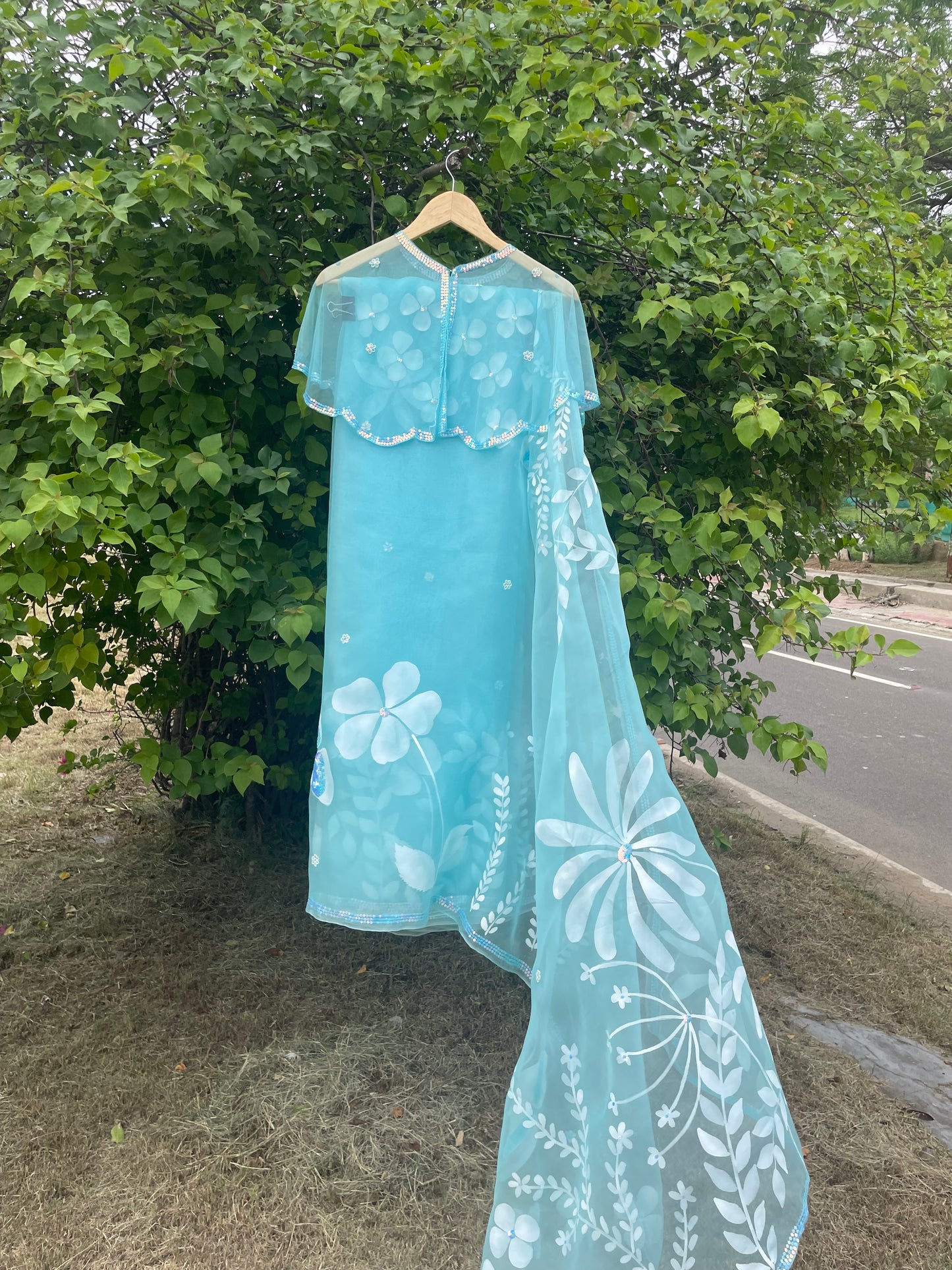 Multi Floral Organza Saree