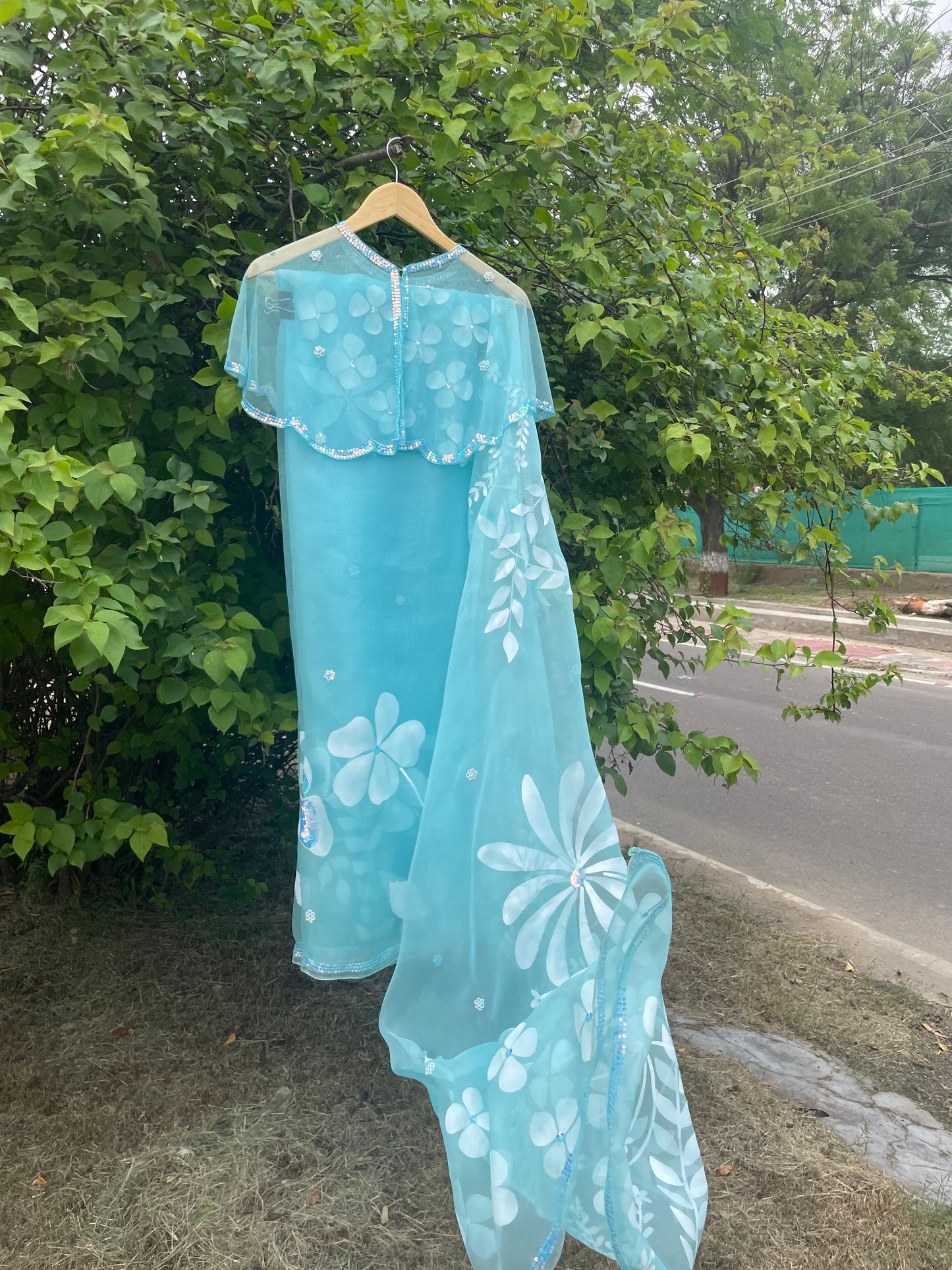 Multi Floral Organza Saree