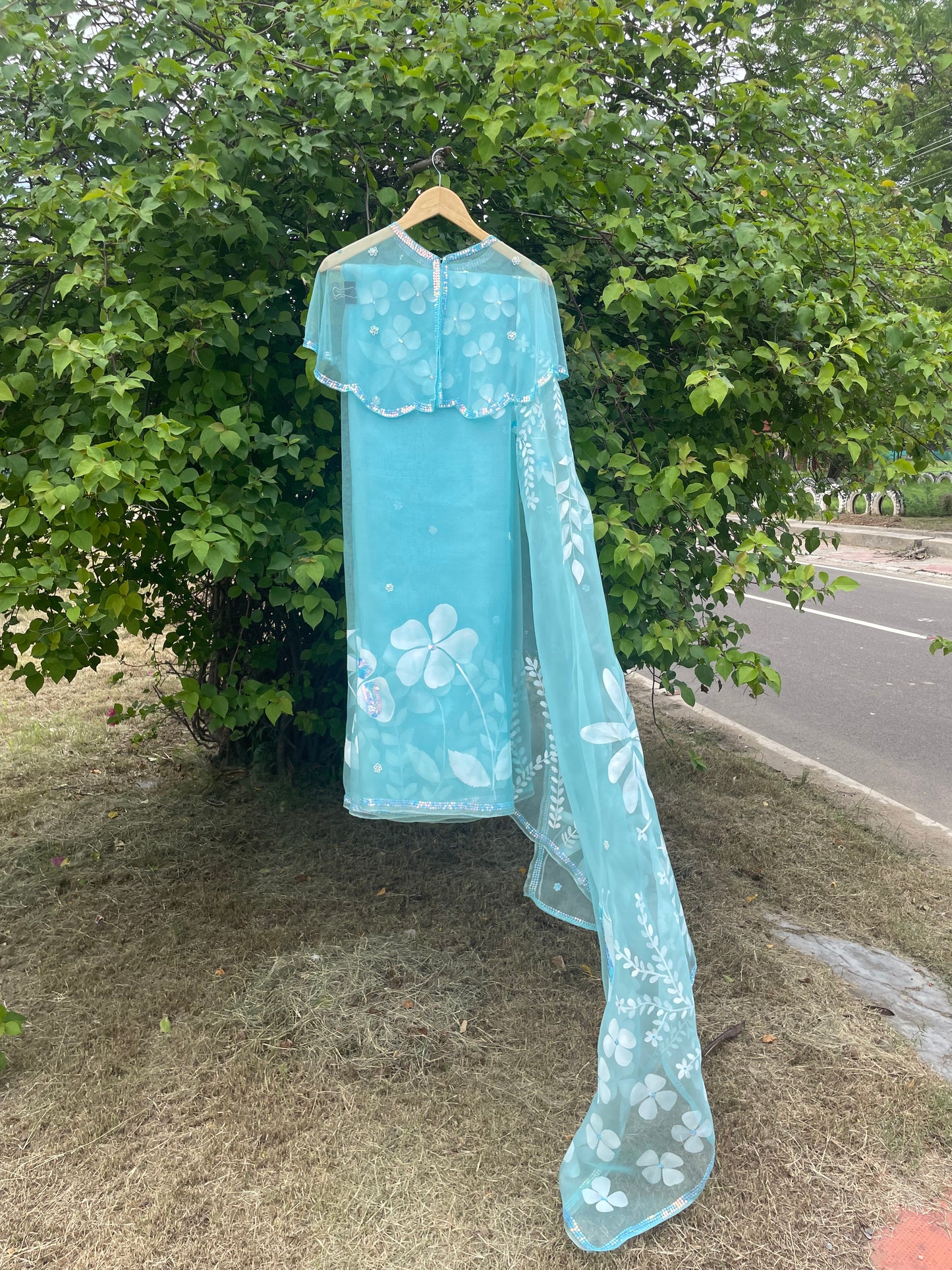 Multi Floral Organza Saree