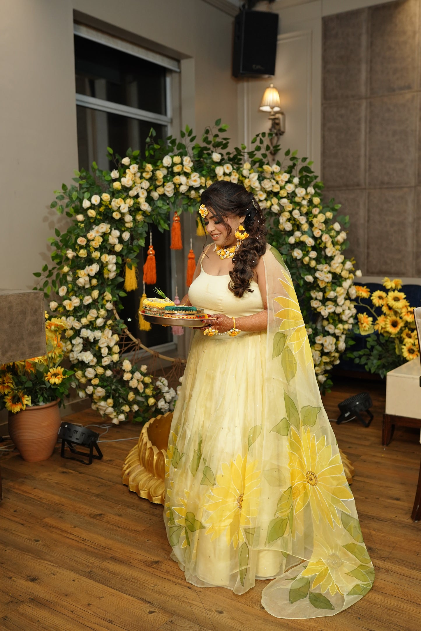 Sunflower Organza Lehenga