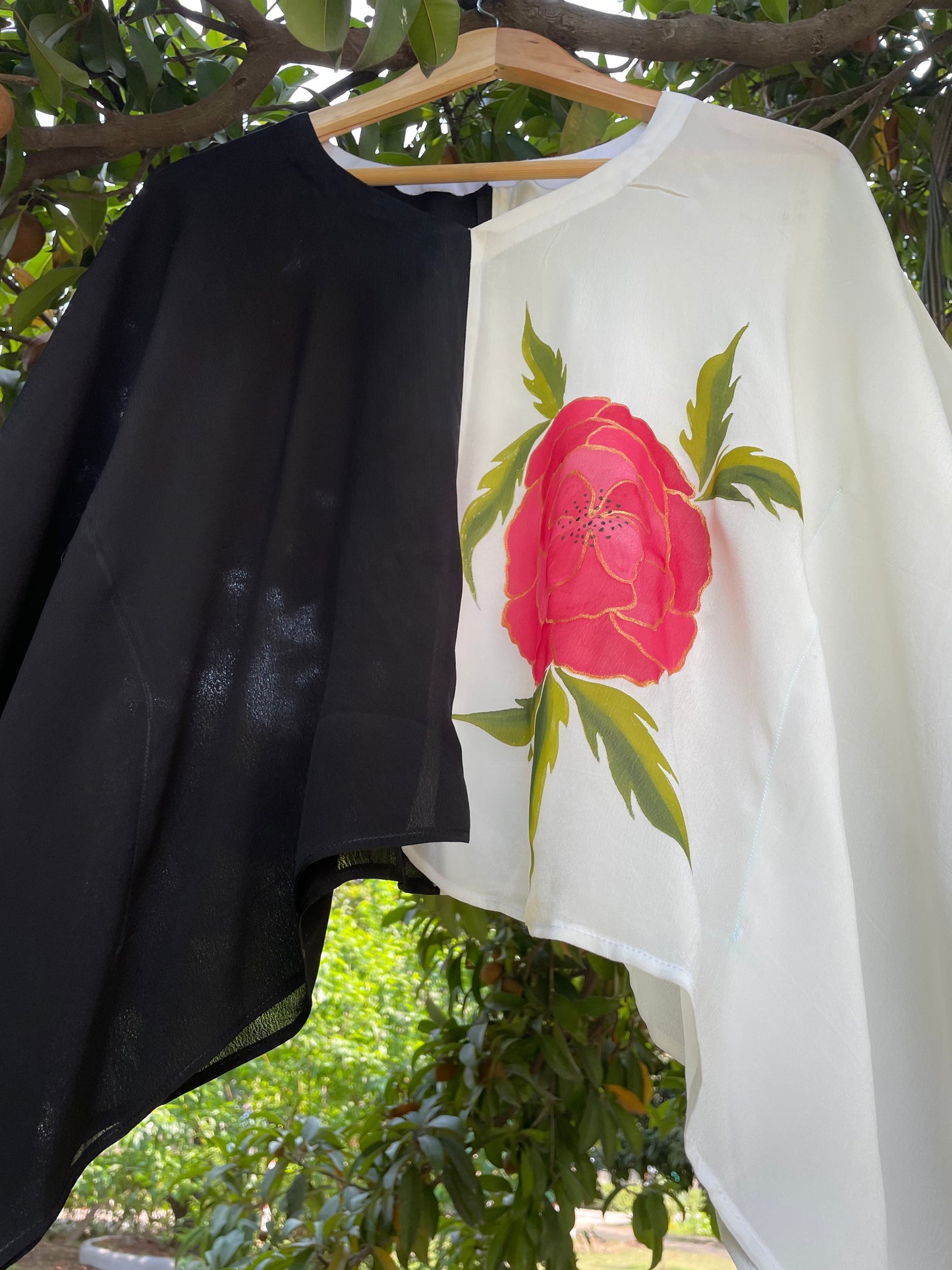 Black & white Crepe Kaftan