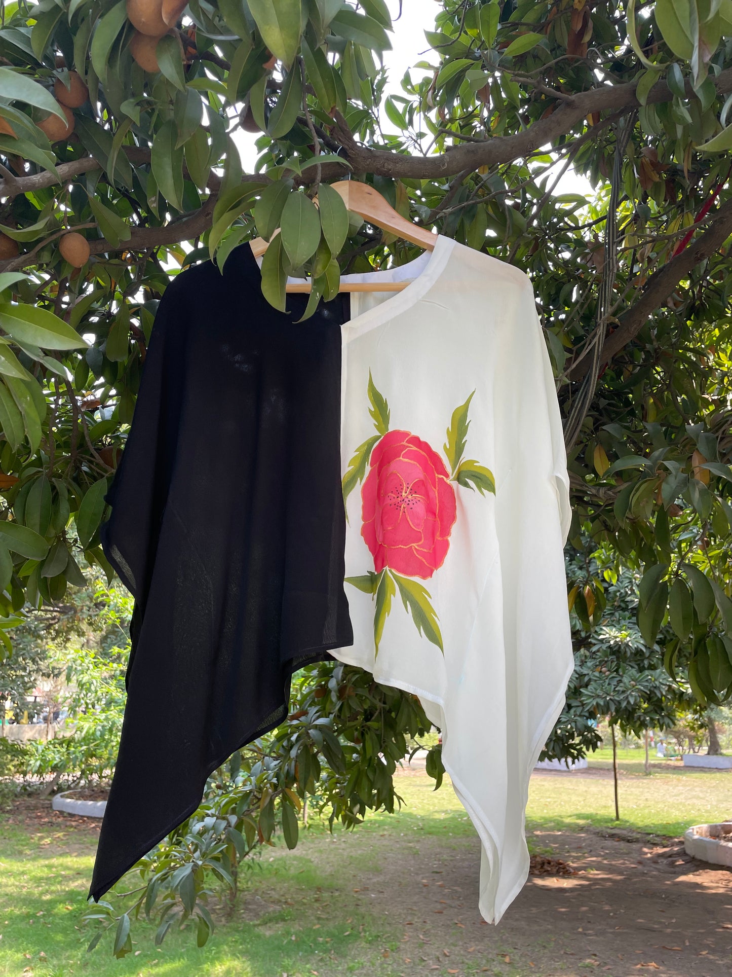 Black & white Crepe Kaftan