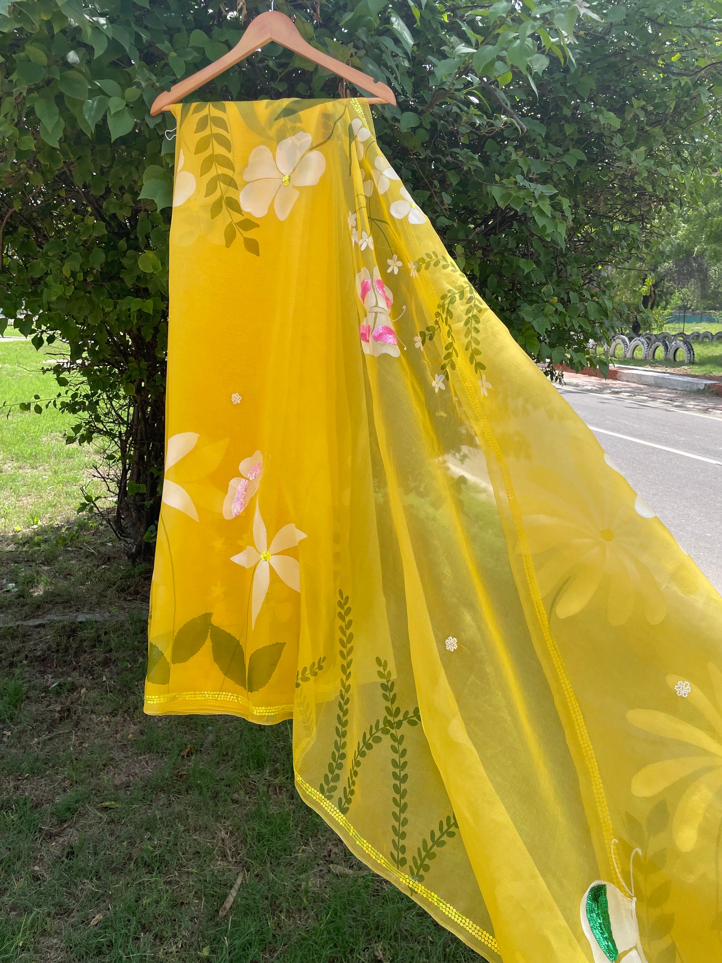 Multi floral Organza Saree