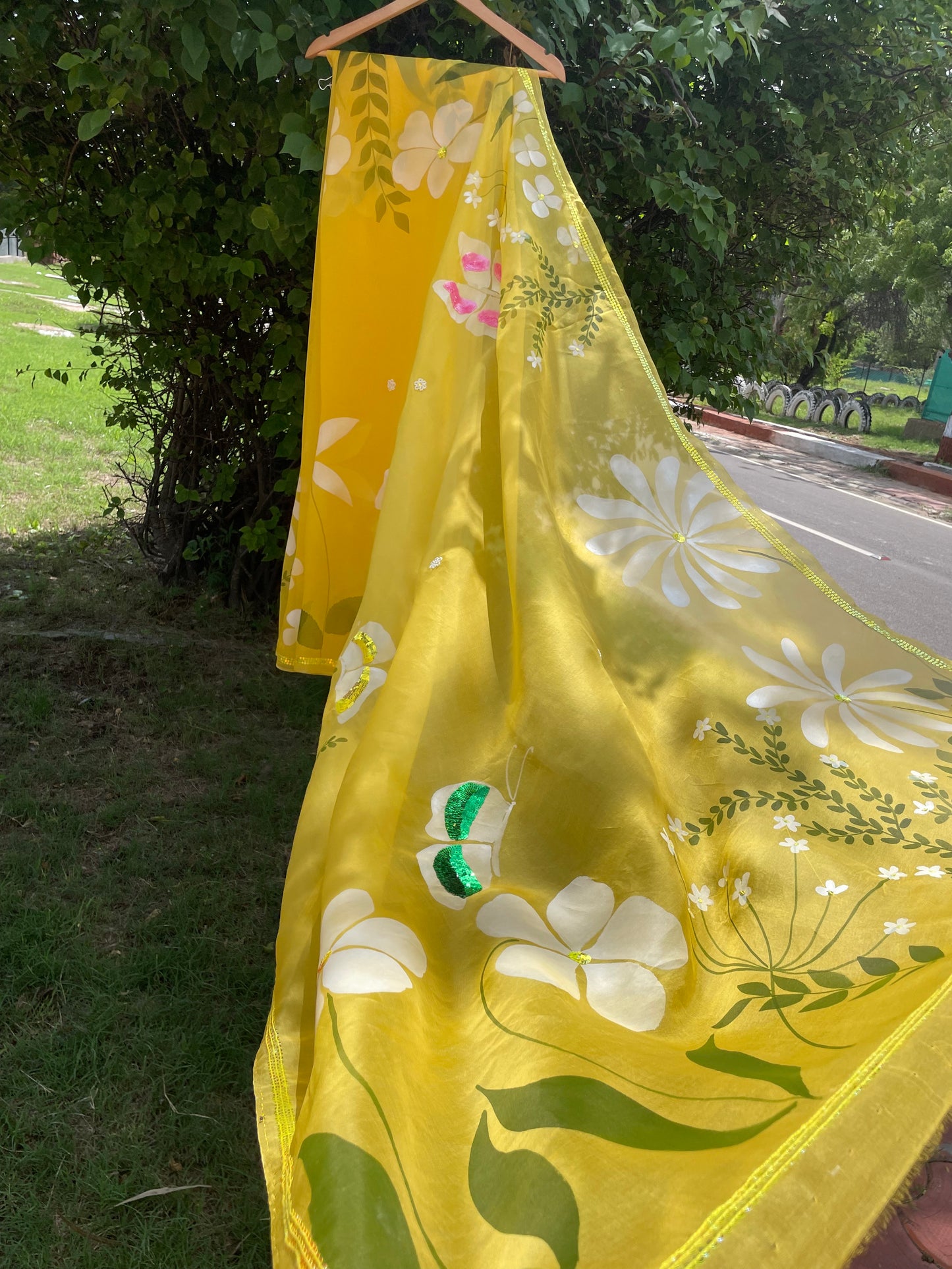Multi floral Organza Saree