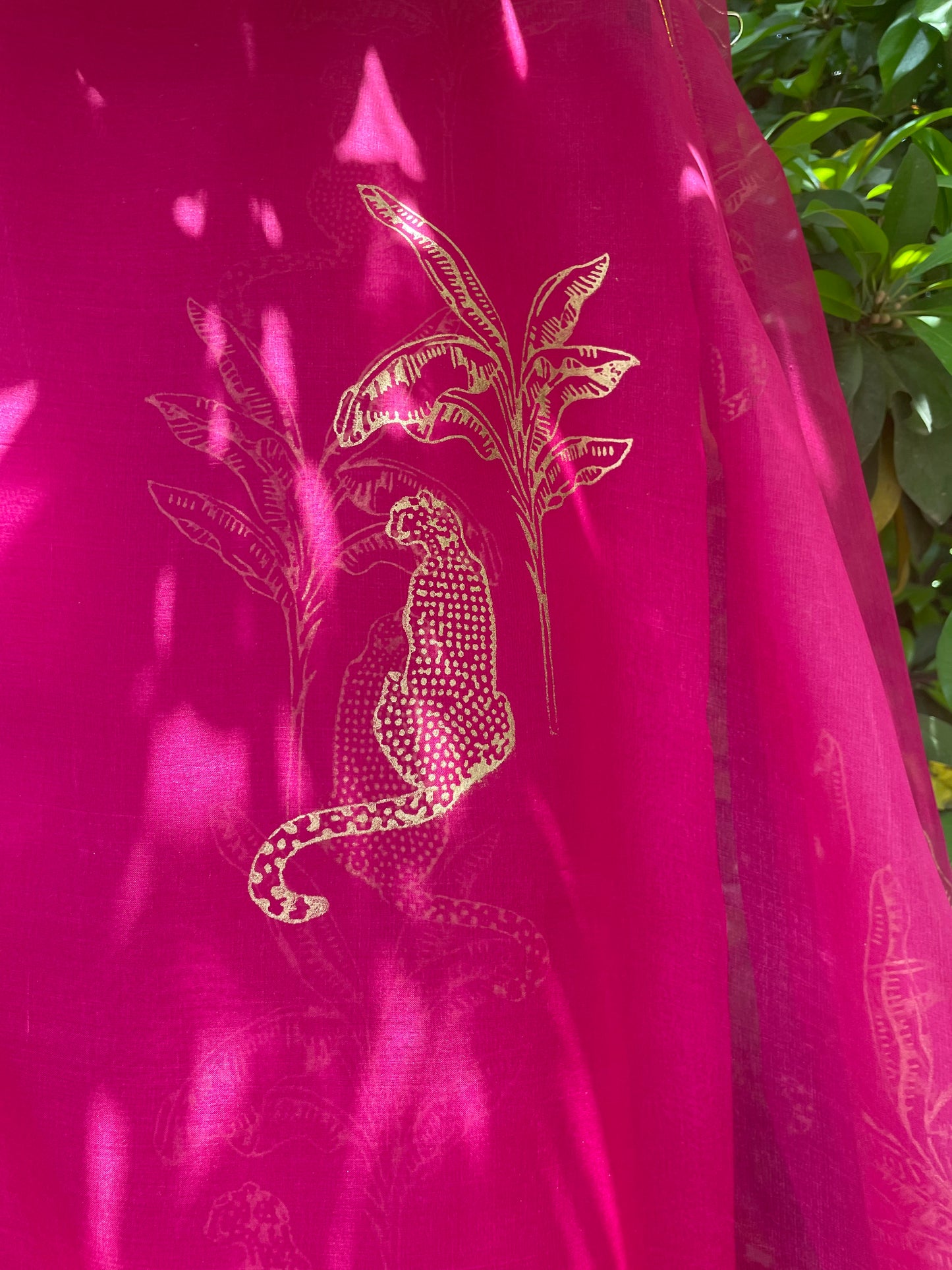 Leopard & Tree Organza Saree