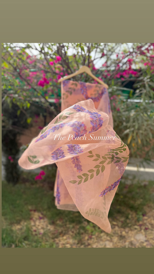 Lavender Organza Saree