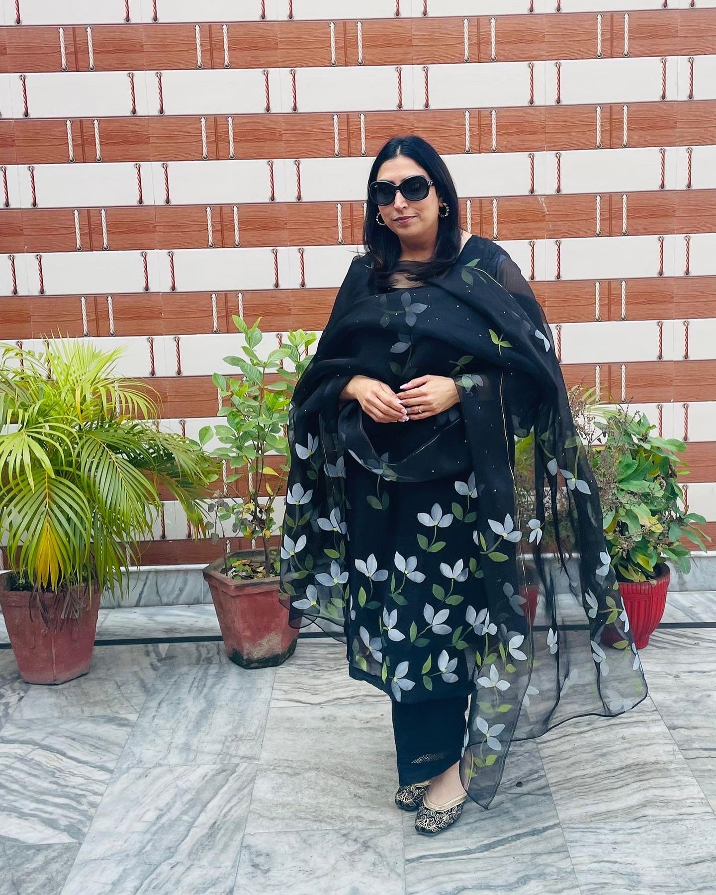 Bougainvilleas Chiffon Suit