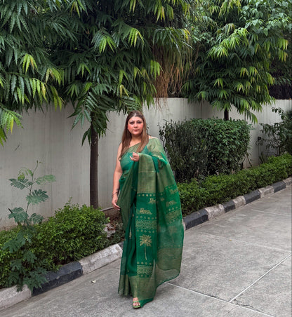 Tiger & Tree Organza Saree