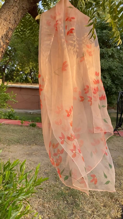 Bougainvillea Organza Dupatta