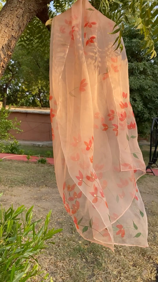 Bougainvillea Organza Dupatta