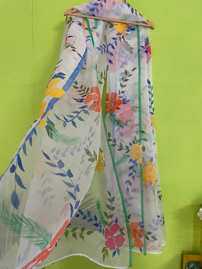 Hibiscus Organza Dupatta