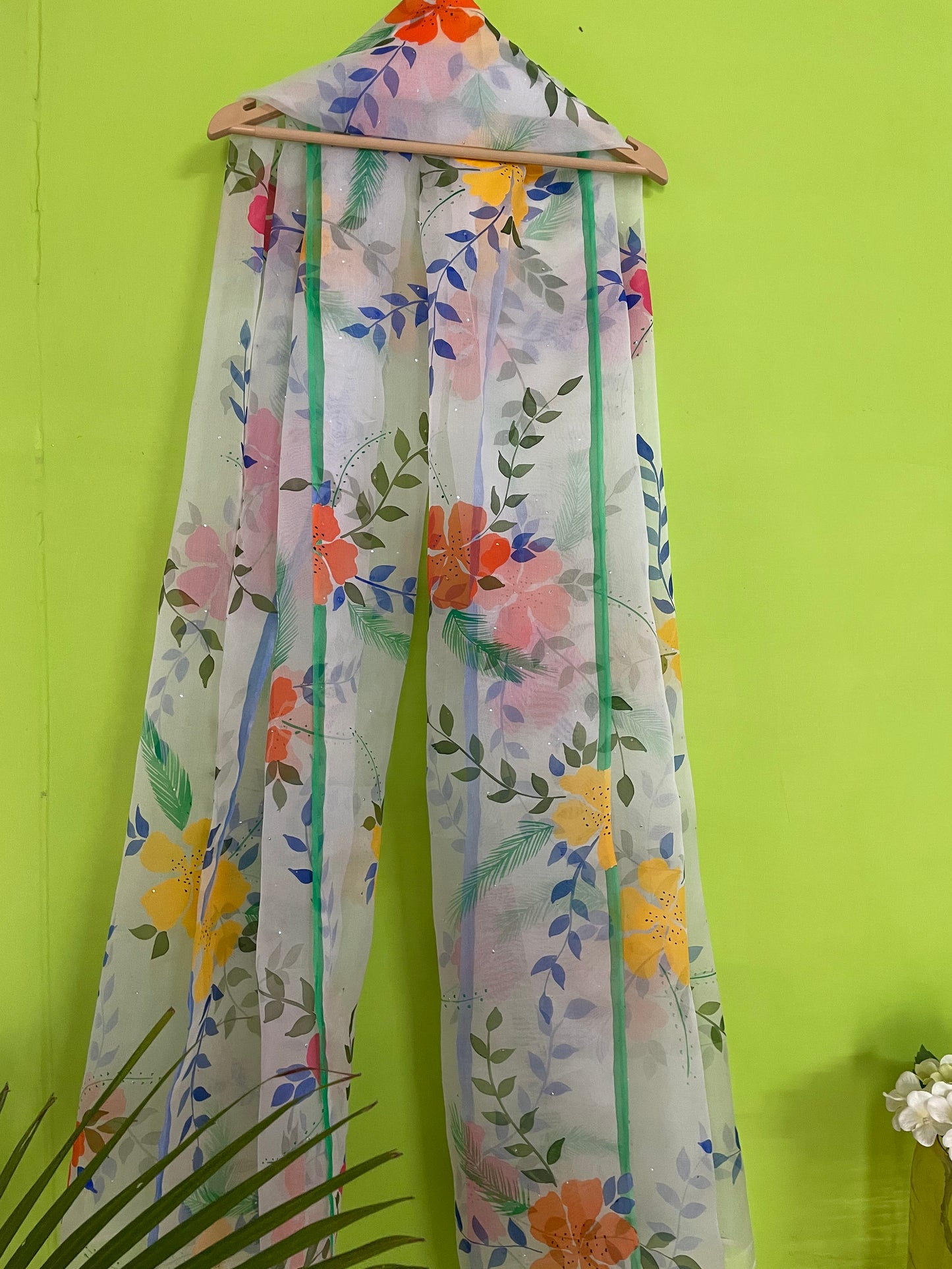 Hibiscus Organza Dupatta