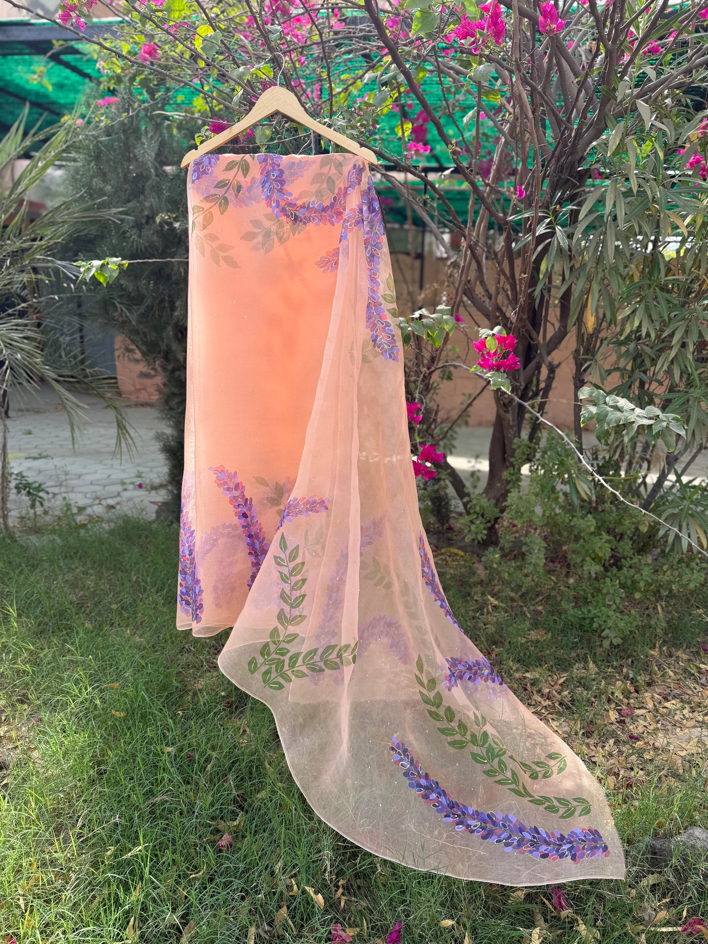 Lavender Organza Saree