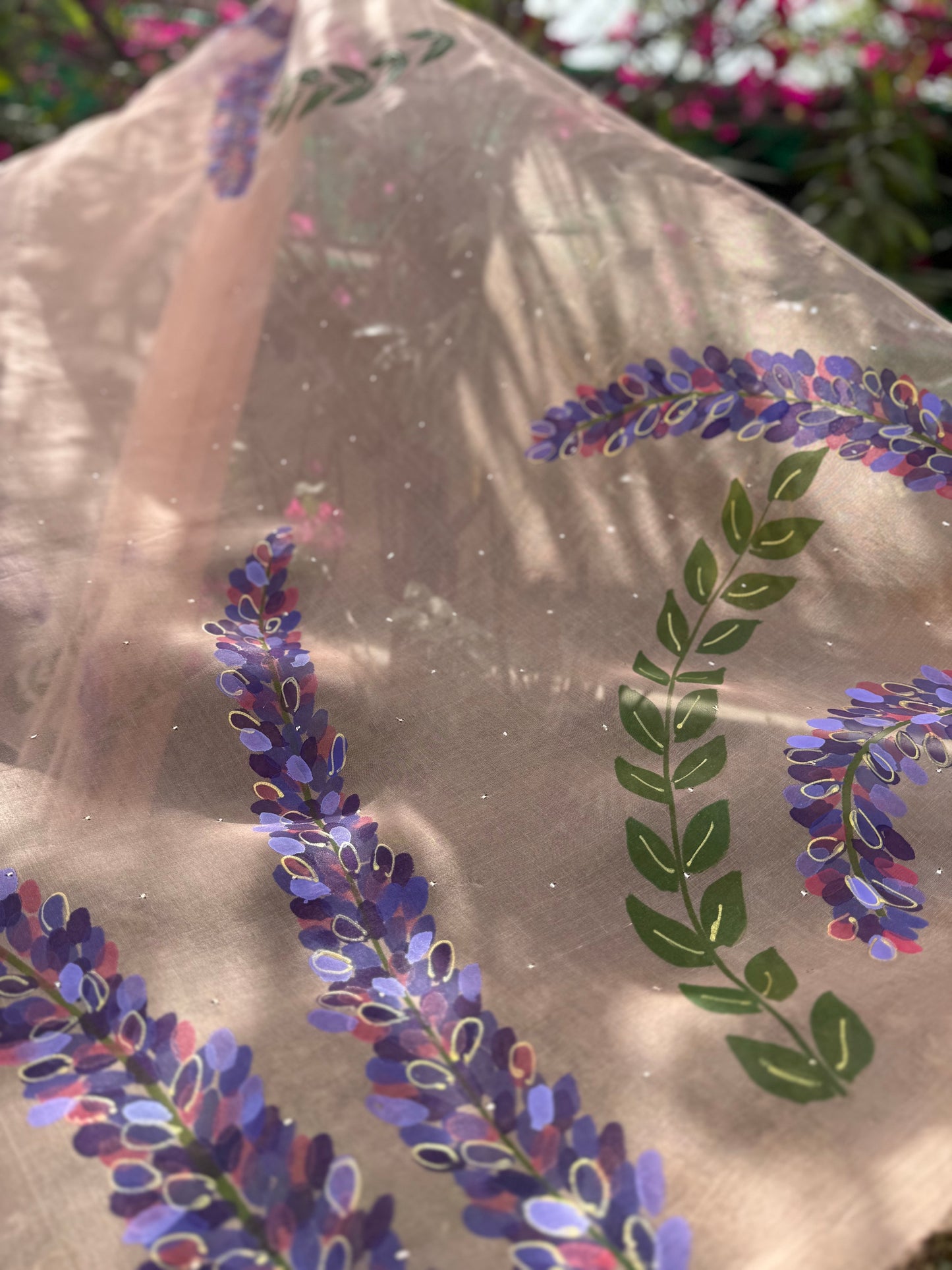 Lavender Organza Saree