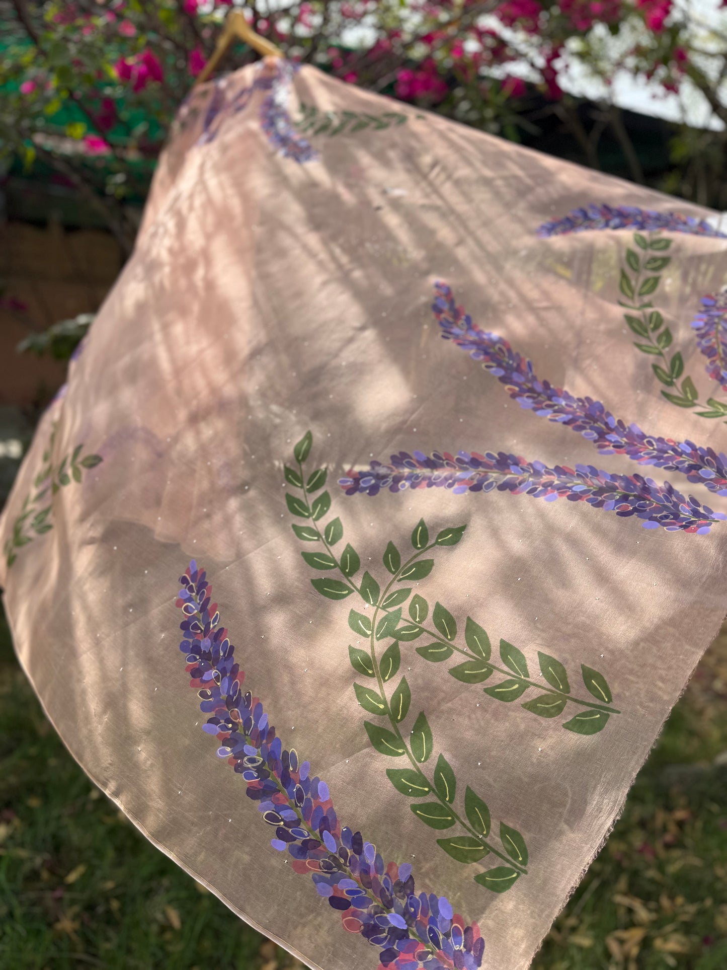Lavender Organza Saree
