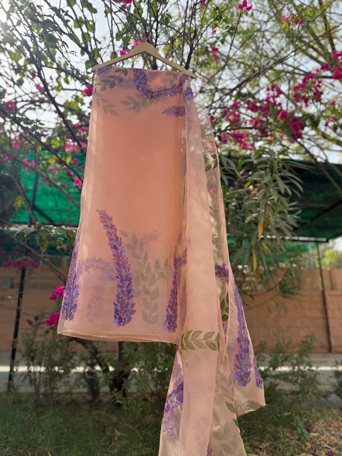 Lavender Organza Saree