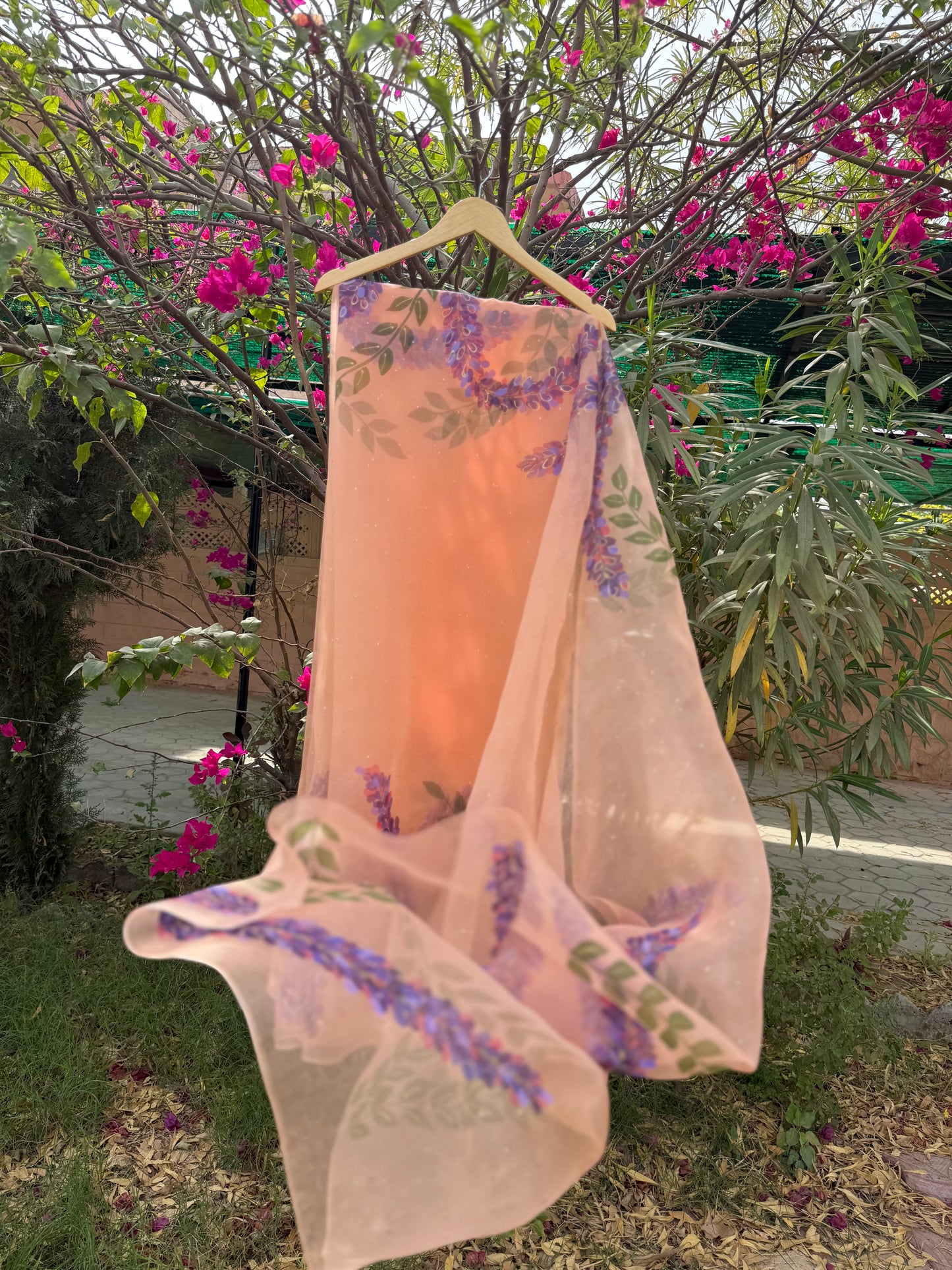 Lavender Organza Saree