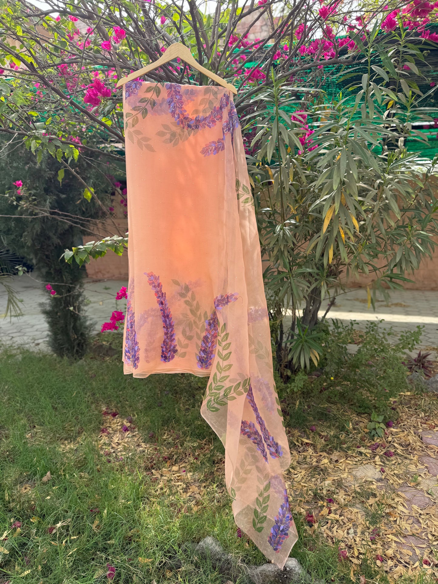 Lavender Organza Saree