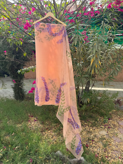 Lavender Organza Saree