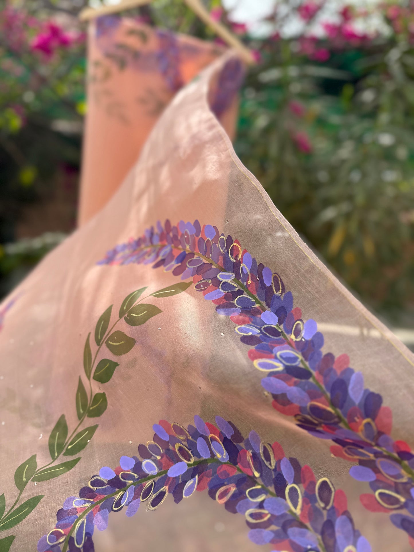 Lavender Organza Saree