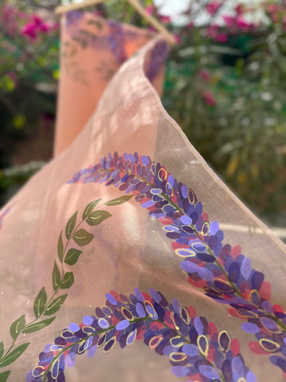 Lavender Organza Saree