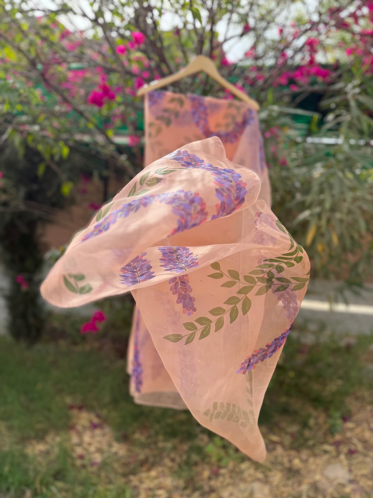 Lavender Organza Saree