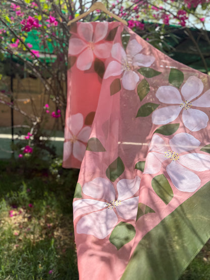 Hibiscus Organza Saree