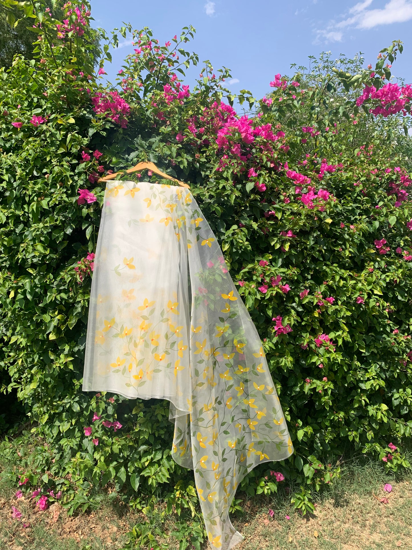 Bougainvilleas Organza Saree
